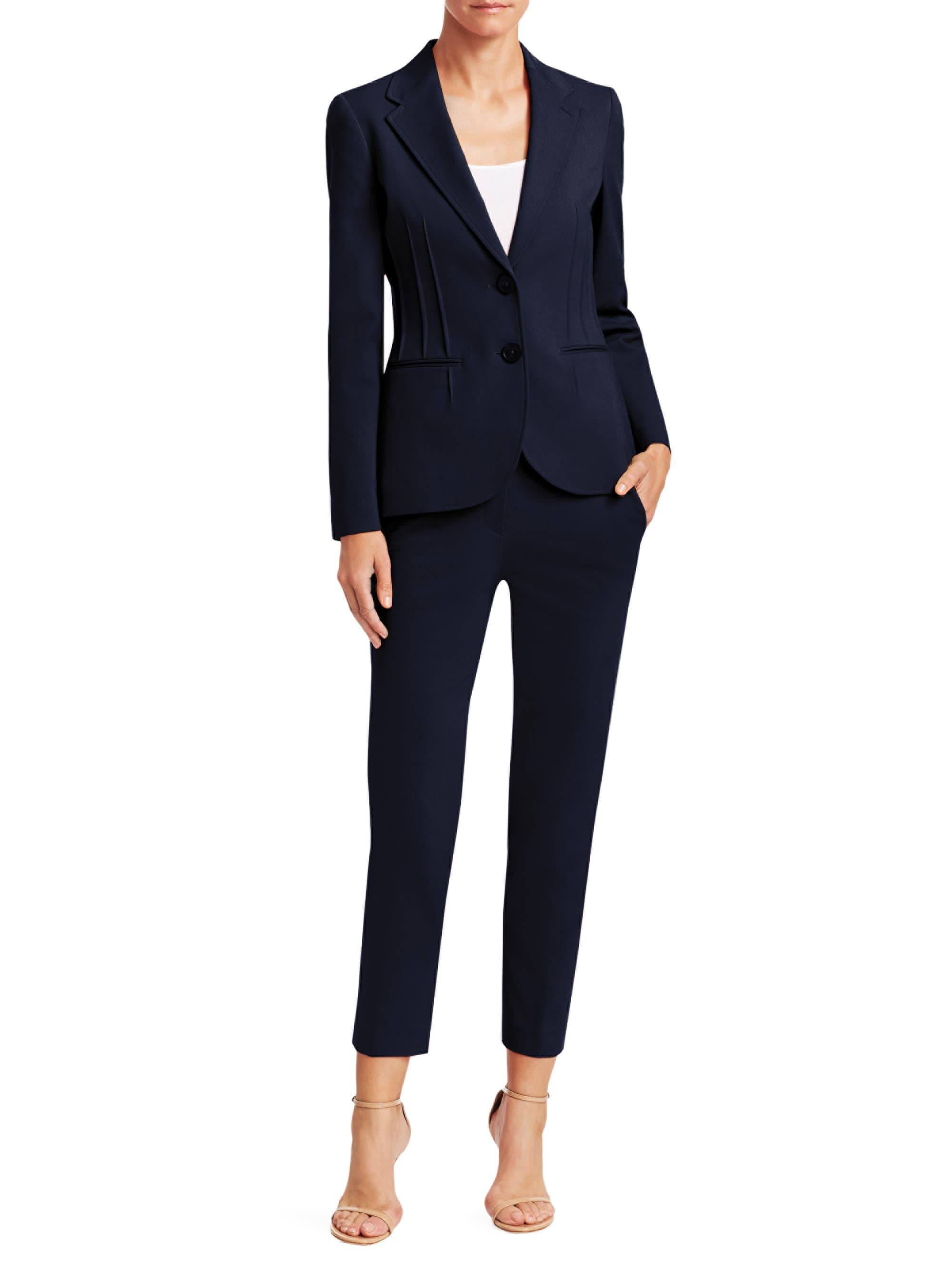 Emporio Armani Poplin Cropped Suit Pants in Blue - Lyst