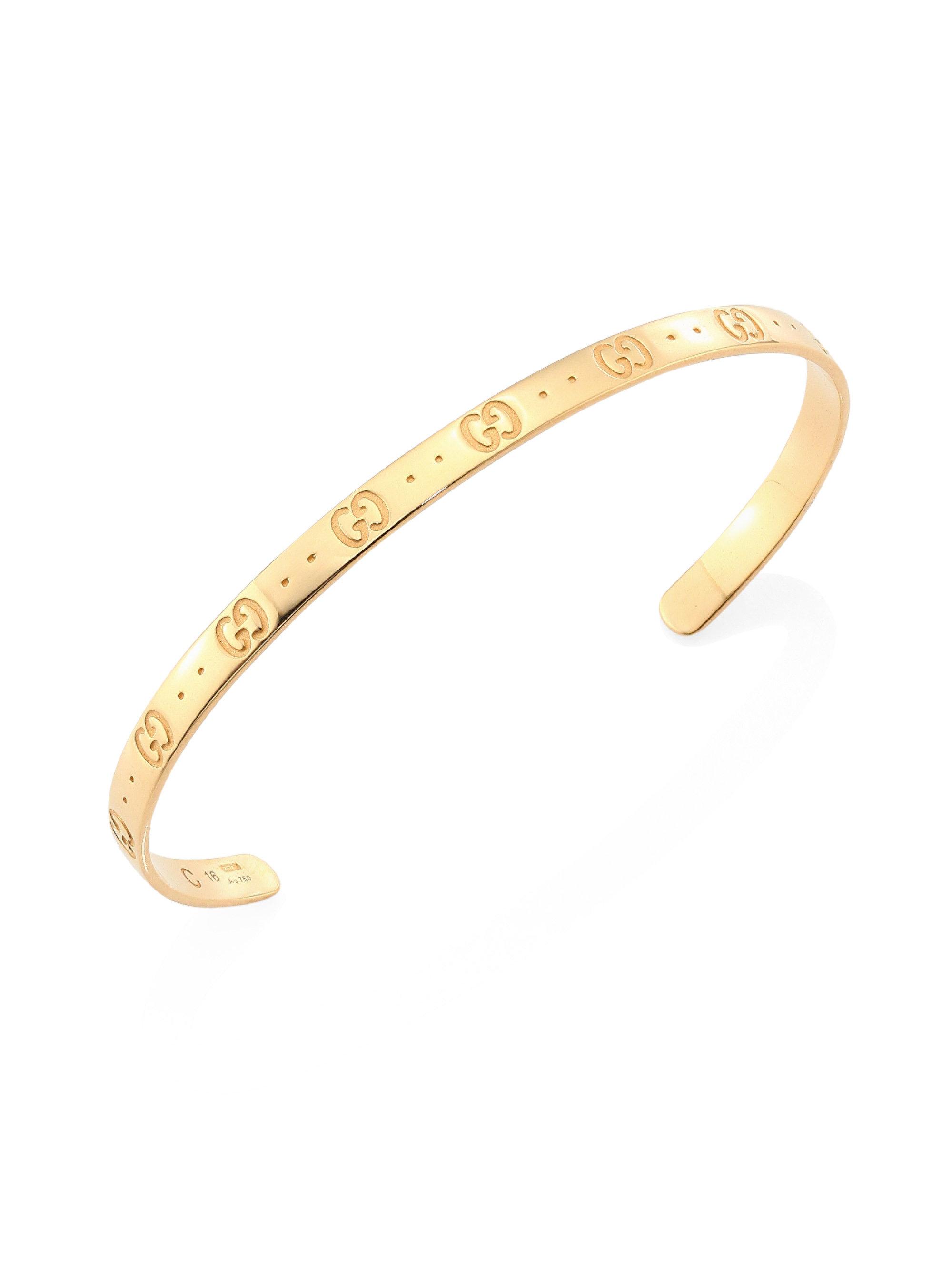 Gucci Icon 18k Yellow Gold Bangle Bracelet In Metallic Lyst Gucci Women S Metallic Icon 18k Yellow Gold Bangle Bracelet