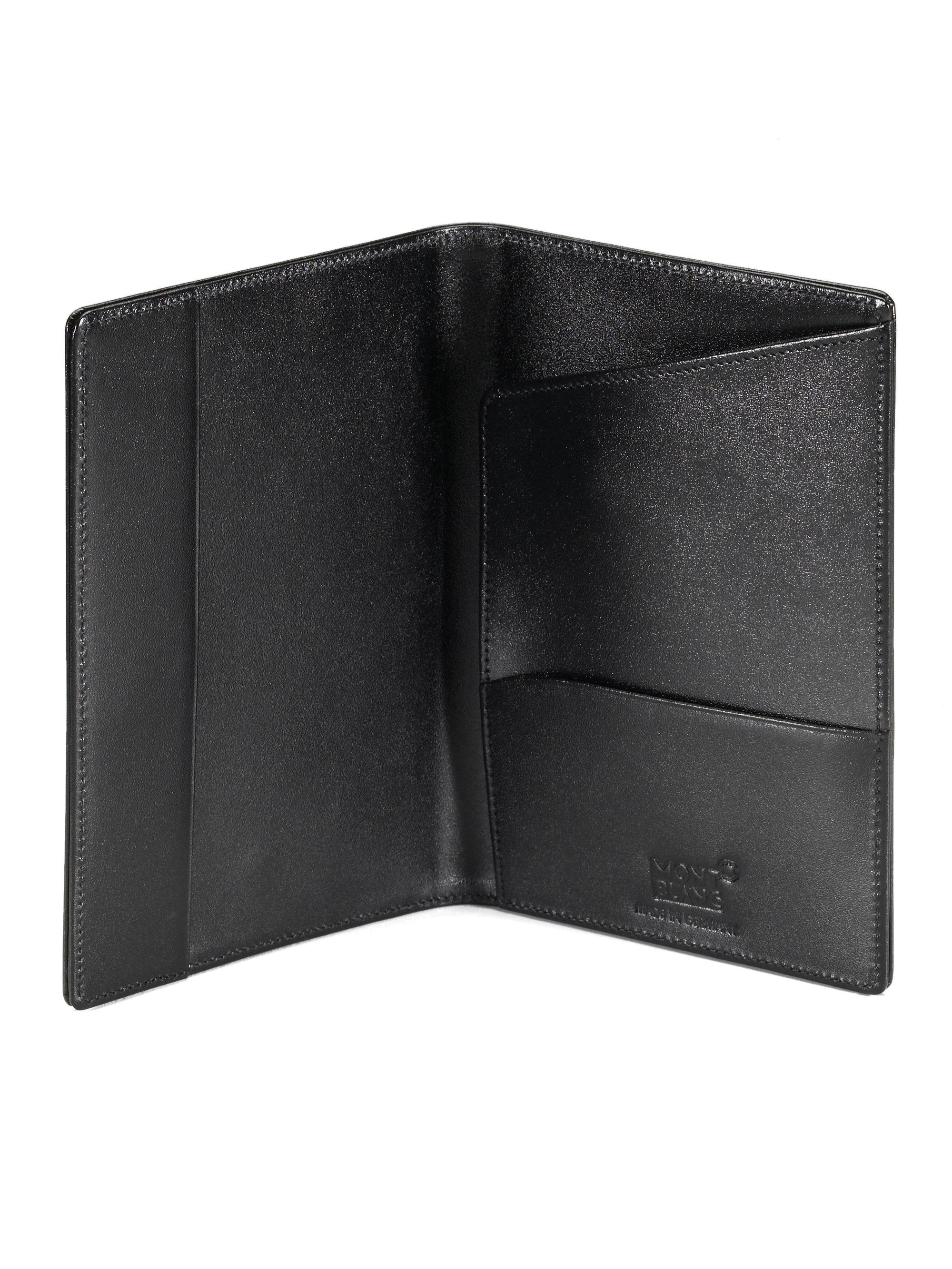 Lyst Montblanc Passport Holder In Black For Men   Montblanc Black Passport Holder 