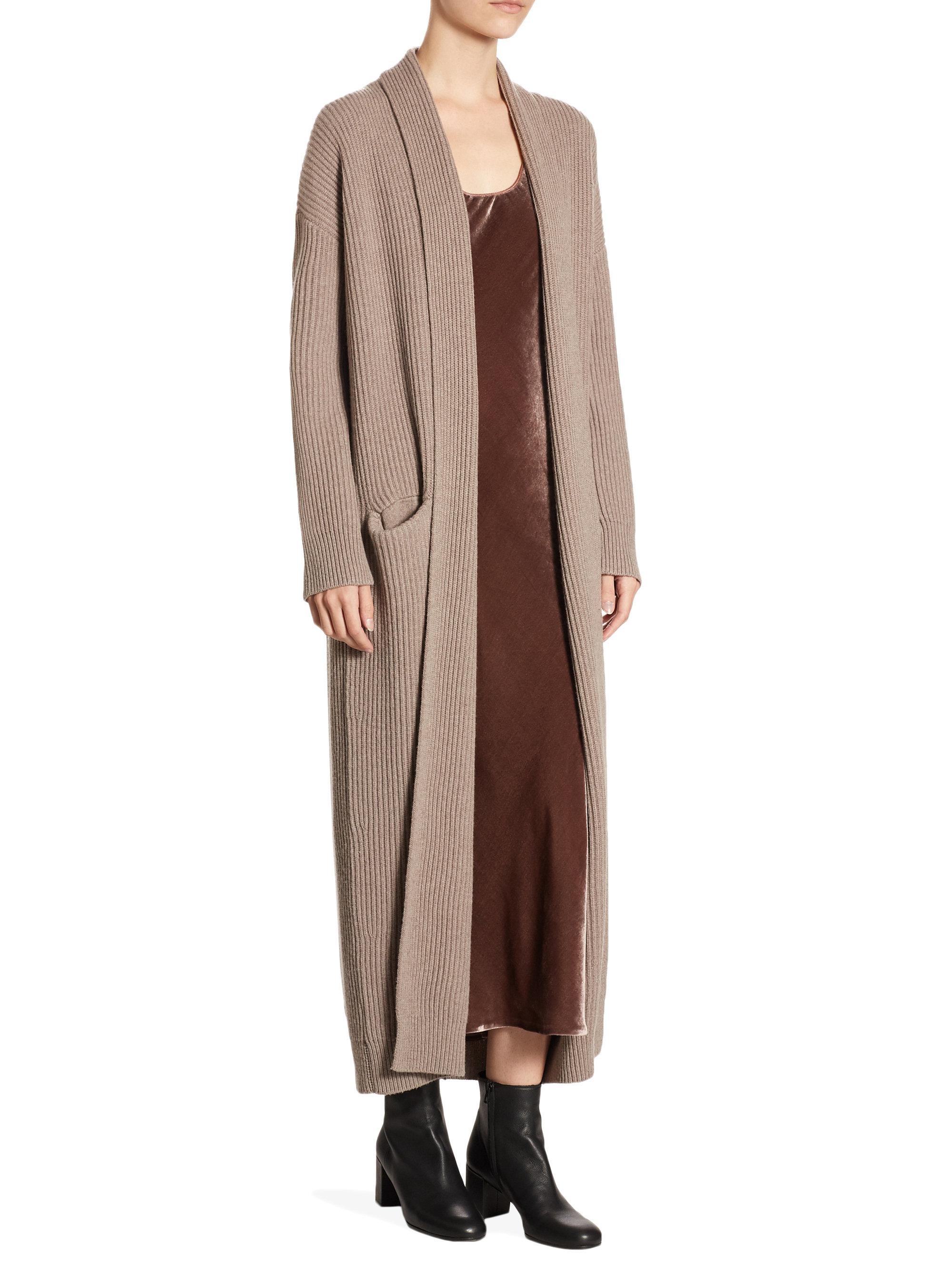 Lyst - Vince Open Front Sweater Robe in Brown