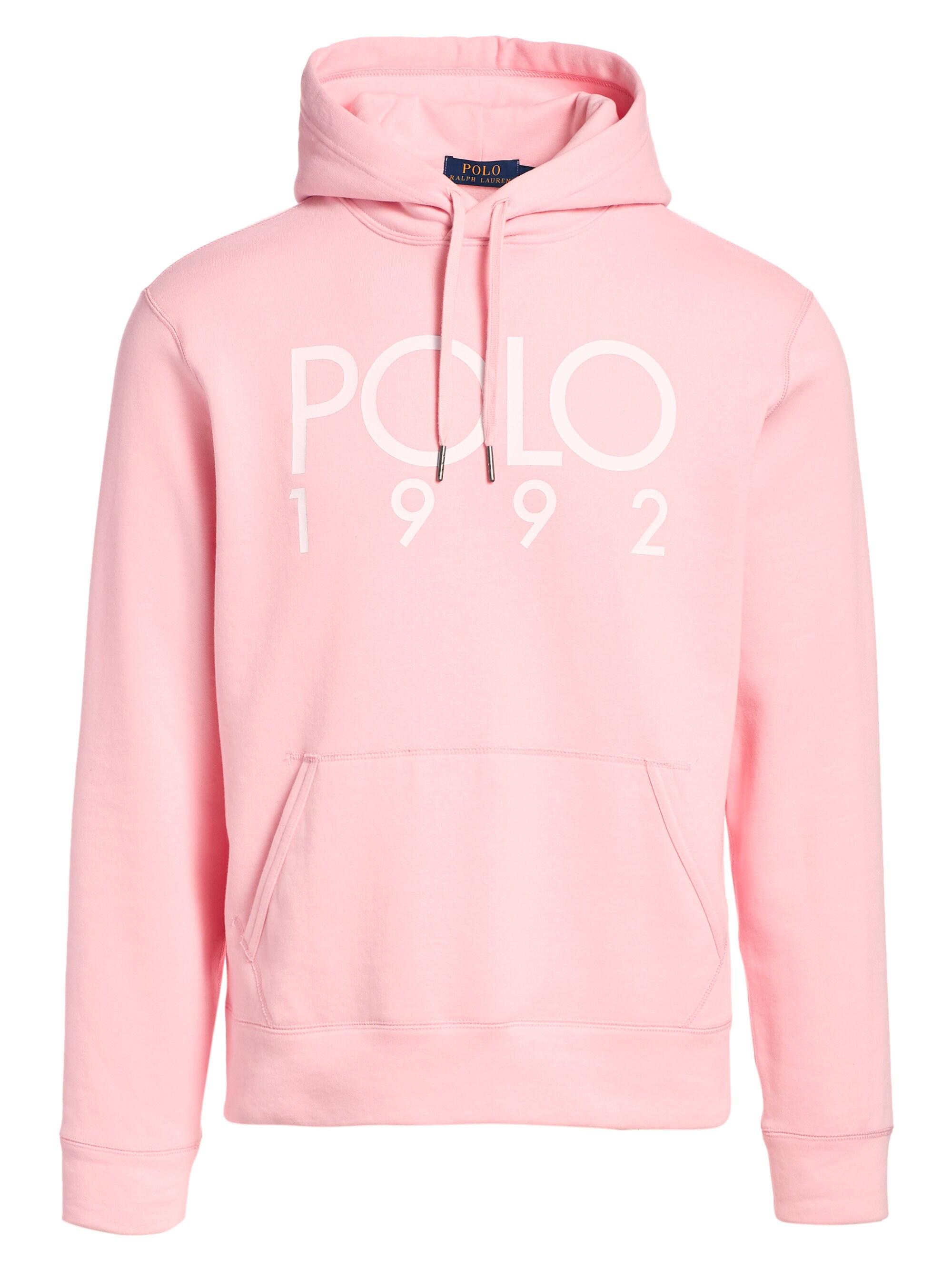 pink polo hoodie men