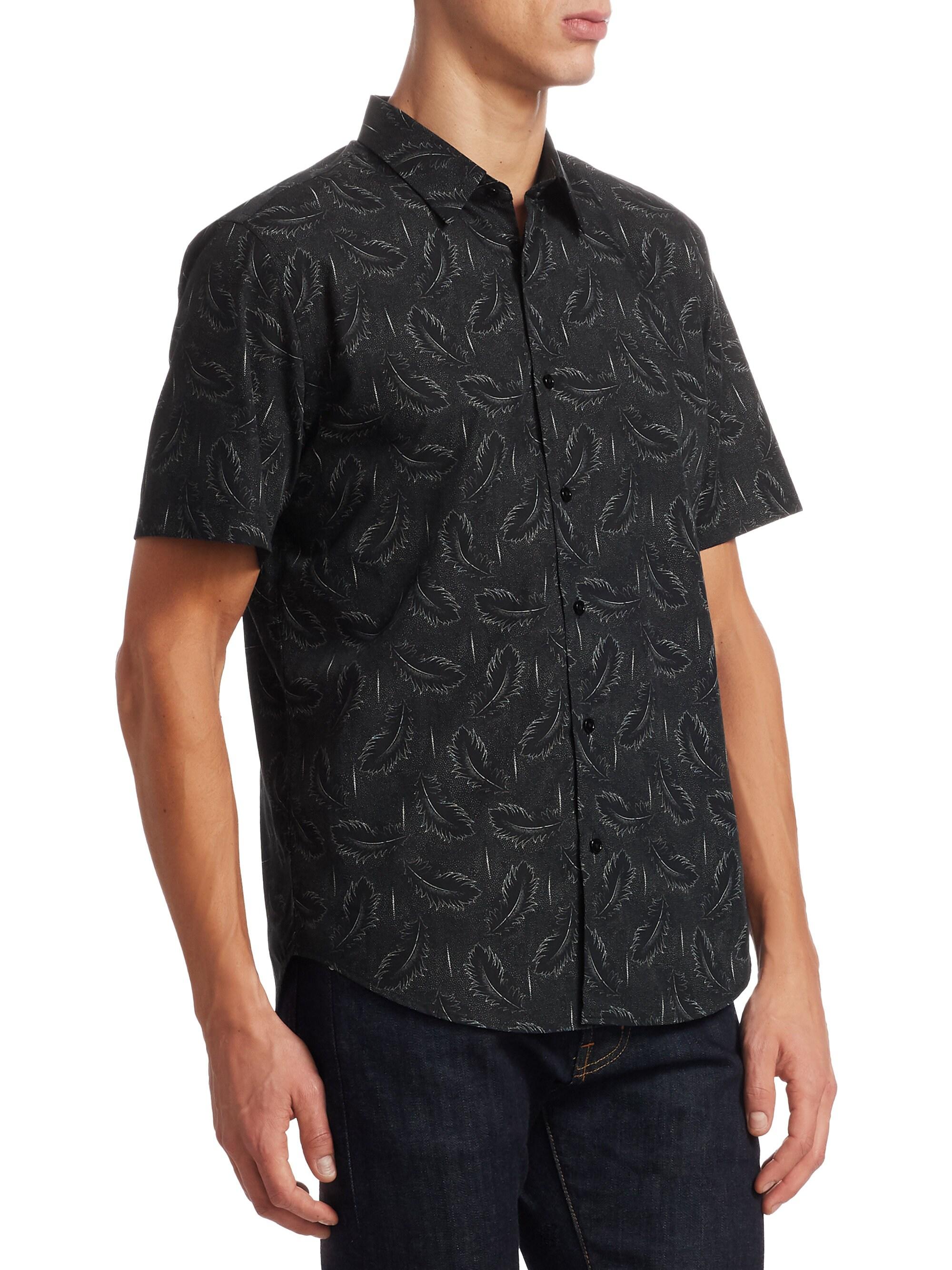 Theory Quill Cotton Button-down Shirt in Black for Men - Lyst