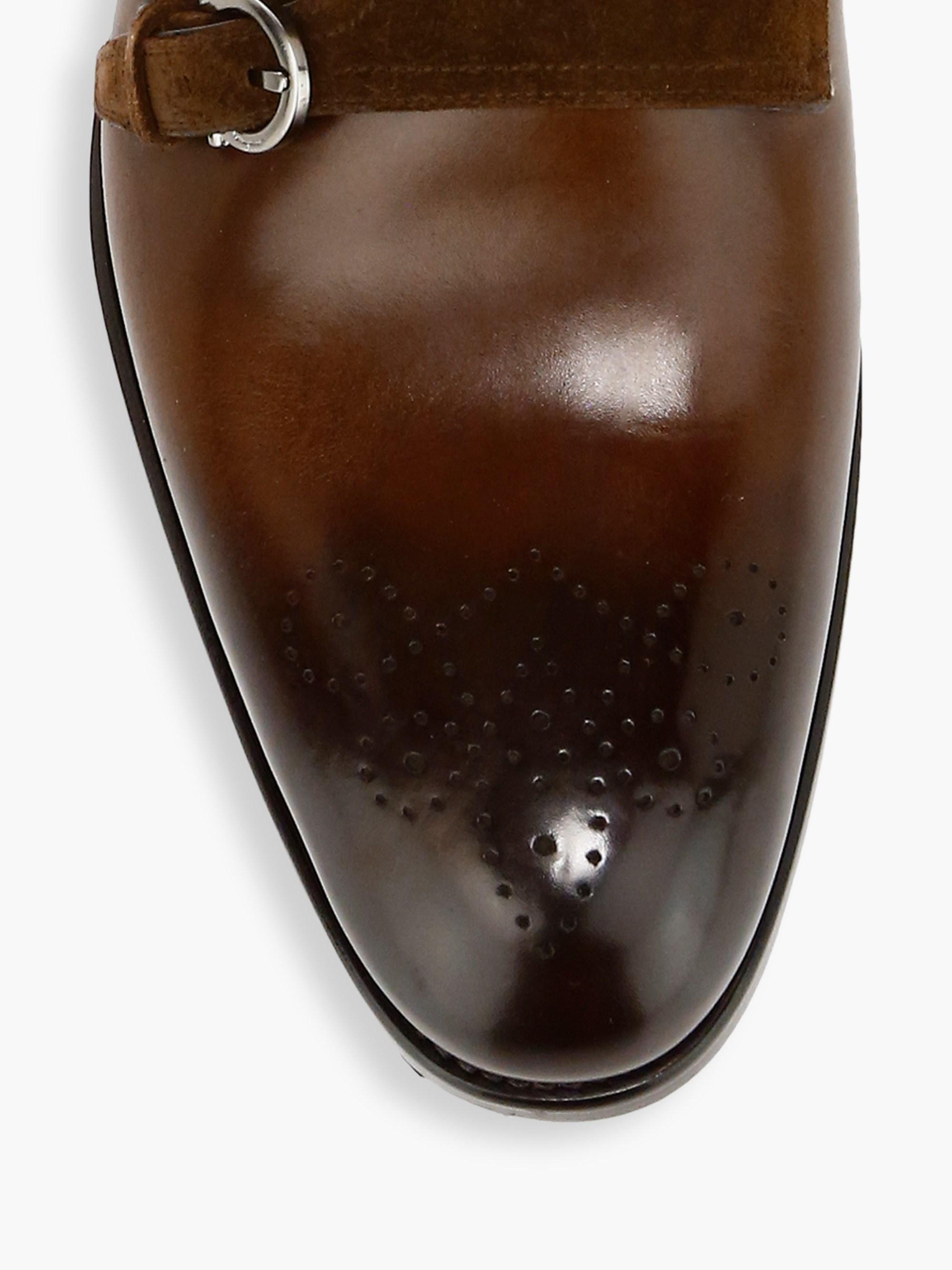 ferragamo double monk strap brown
