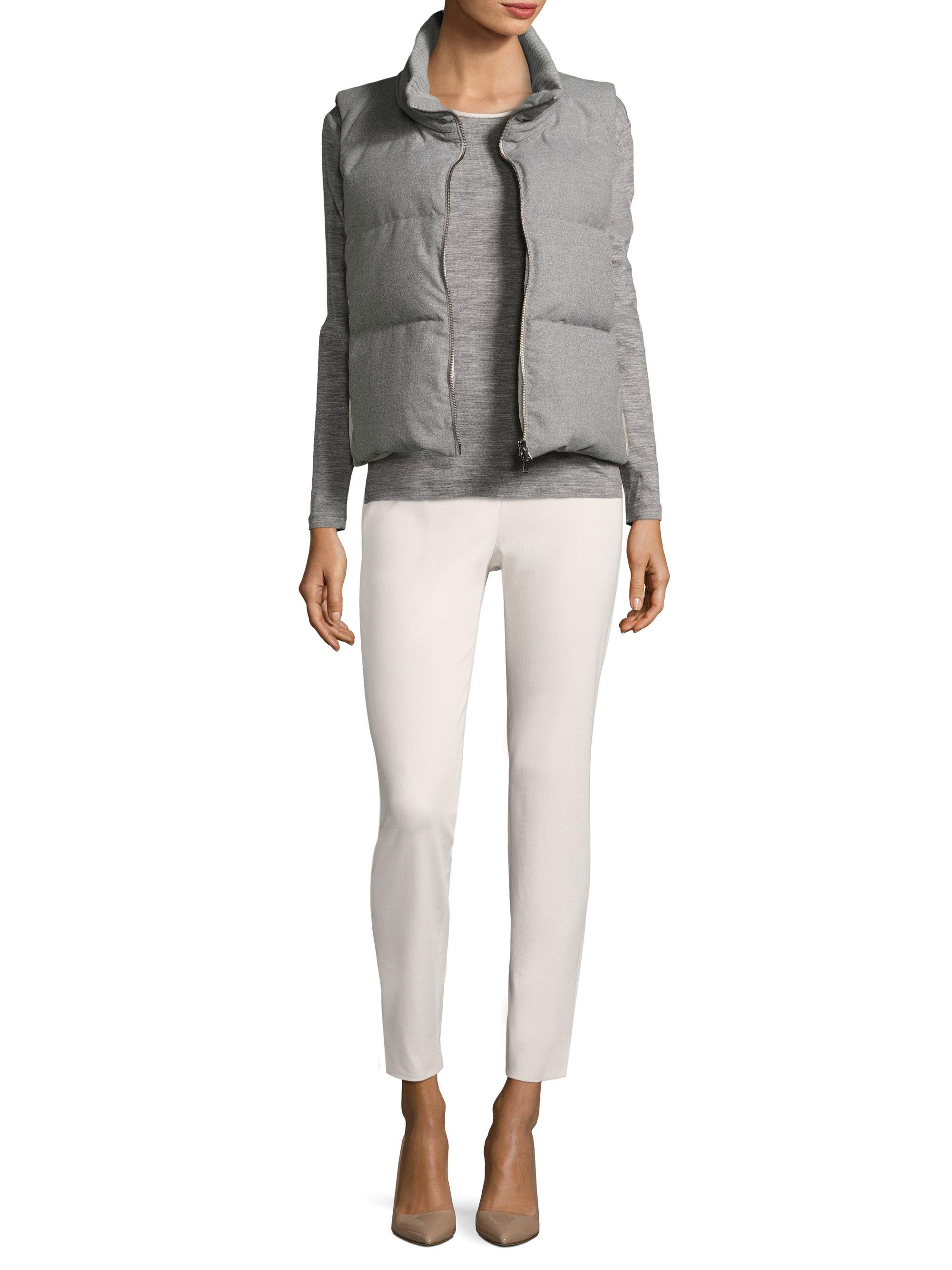 Lyst - Peserico Flannel Satin Puffer Vest in Gray