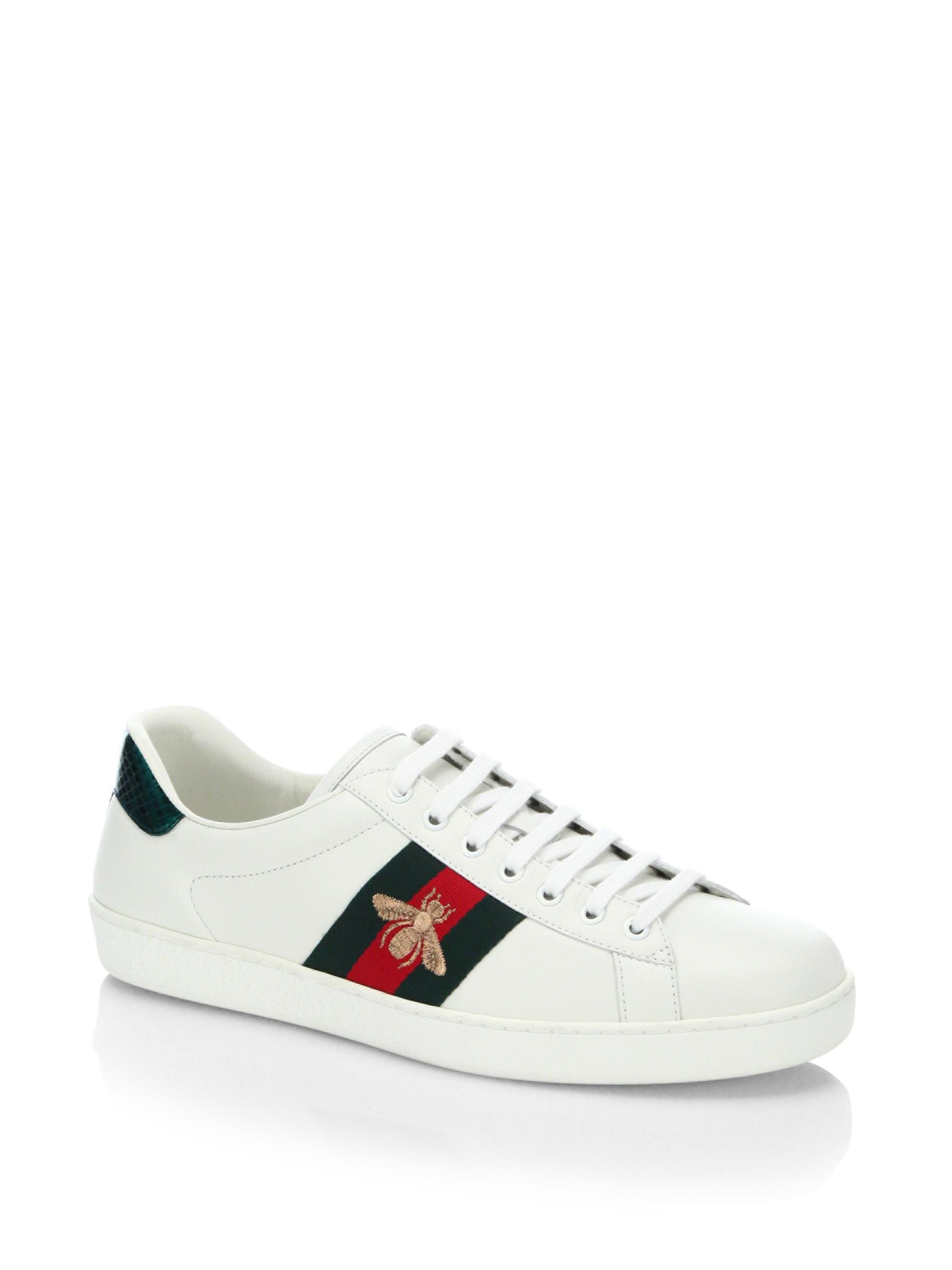 Lyst - Gucci New Ace Embroidered Sneakers in White for Men