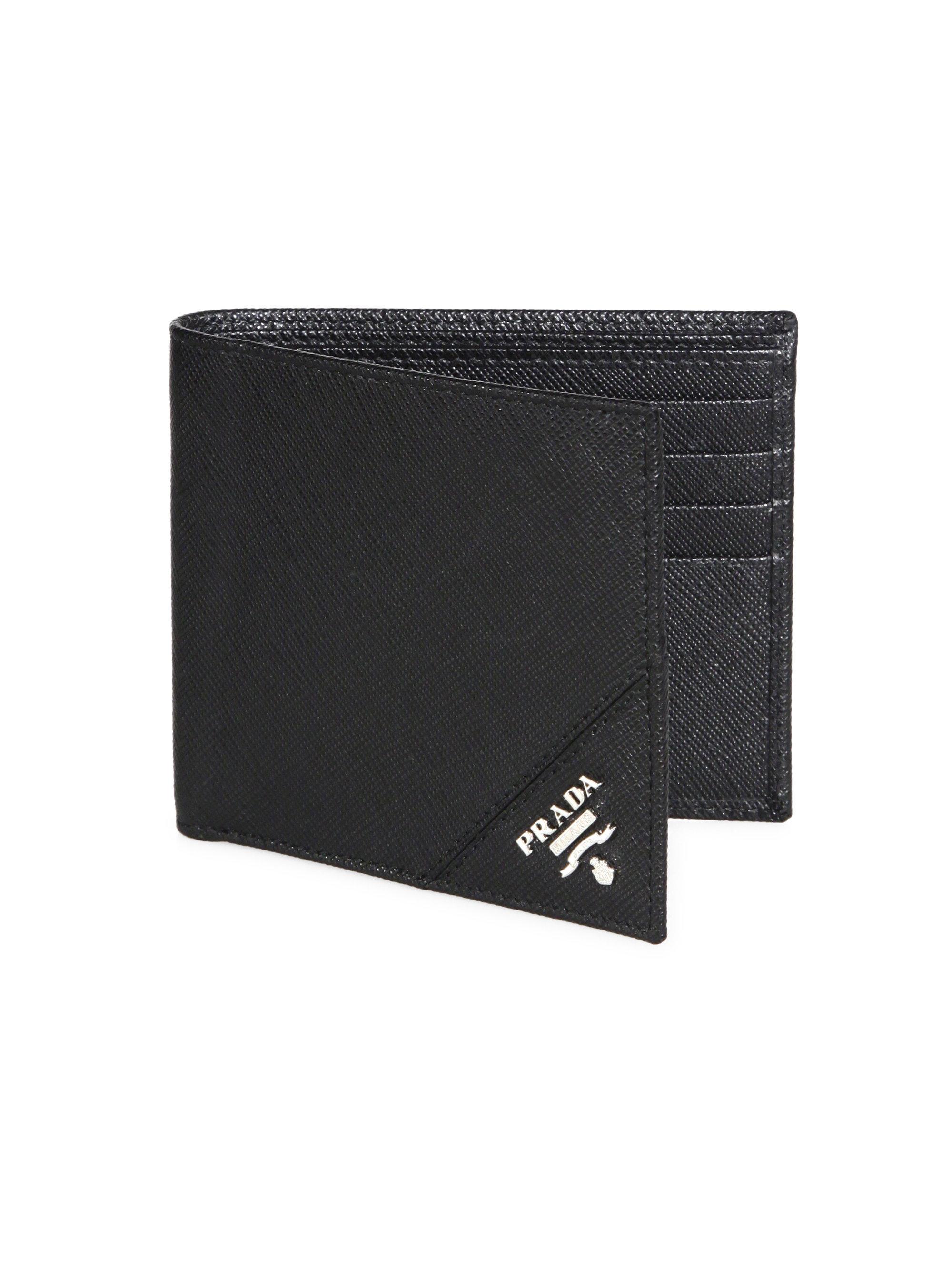 Lyst - Prada Orizzont Nero Leather Wallet in Black for Men