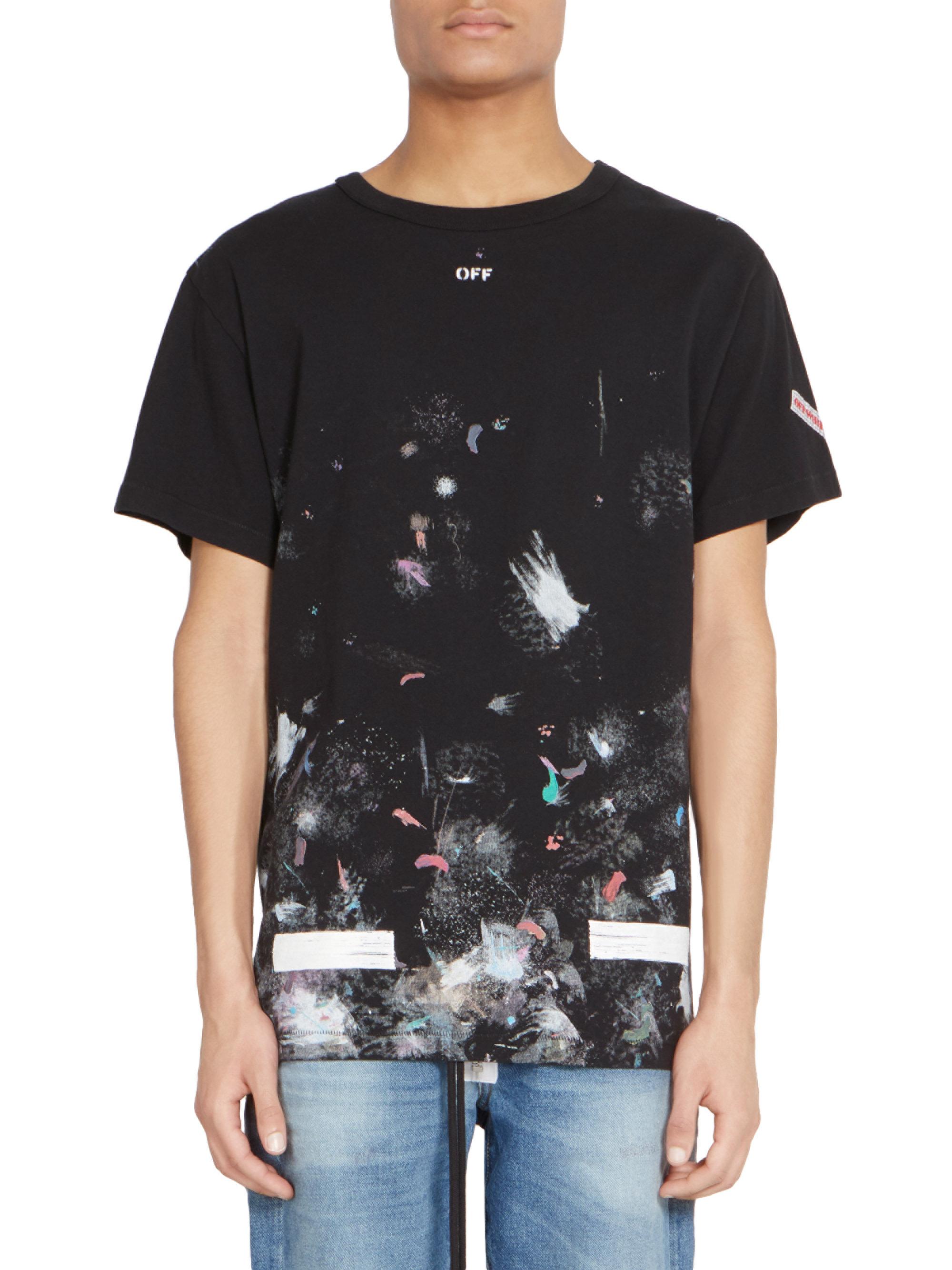 Lyst - Off-White C/O Virgil Abloh Black Galaxy Brushed T-shirt in Black ...