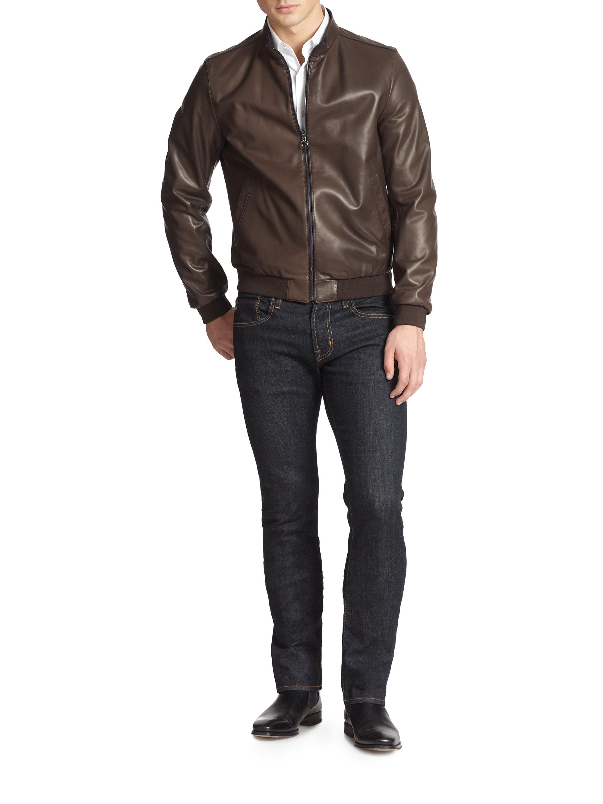 ferragamo leather jacket