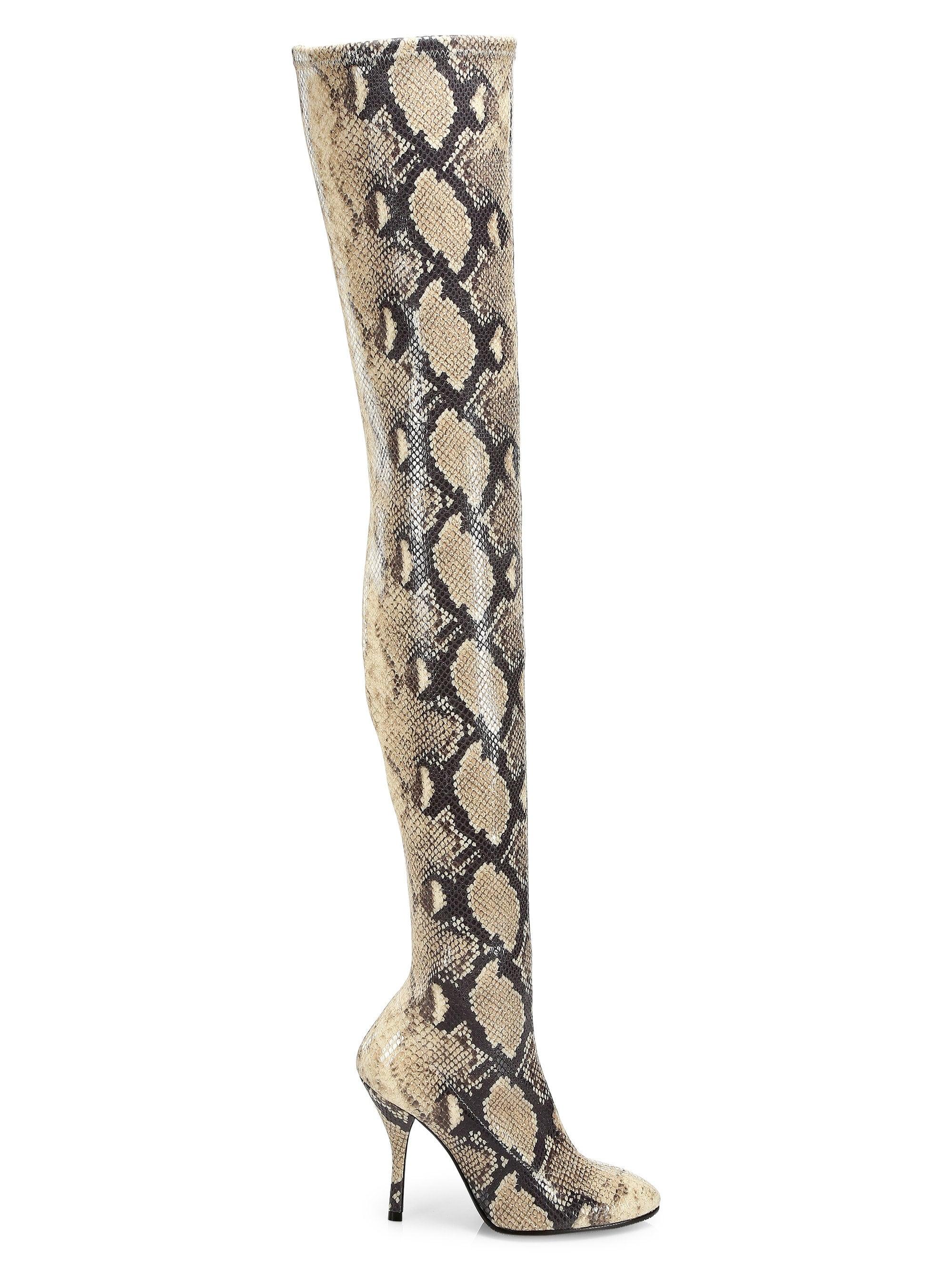 Stuart Weitzman Synthetic Shiloh Over-the-knee Snakeskin-embossed Boots