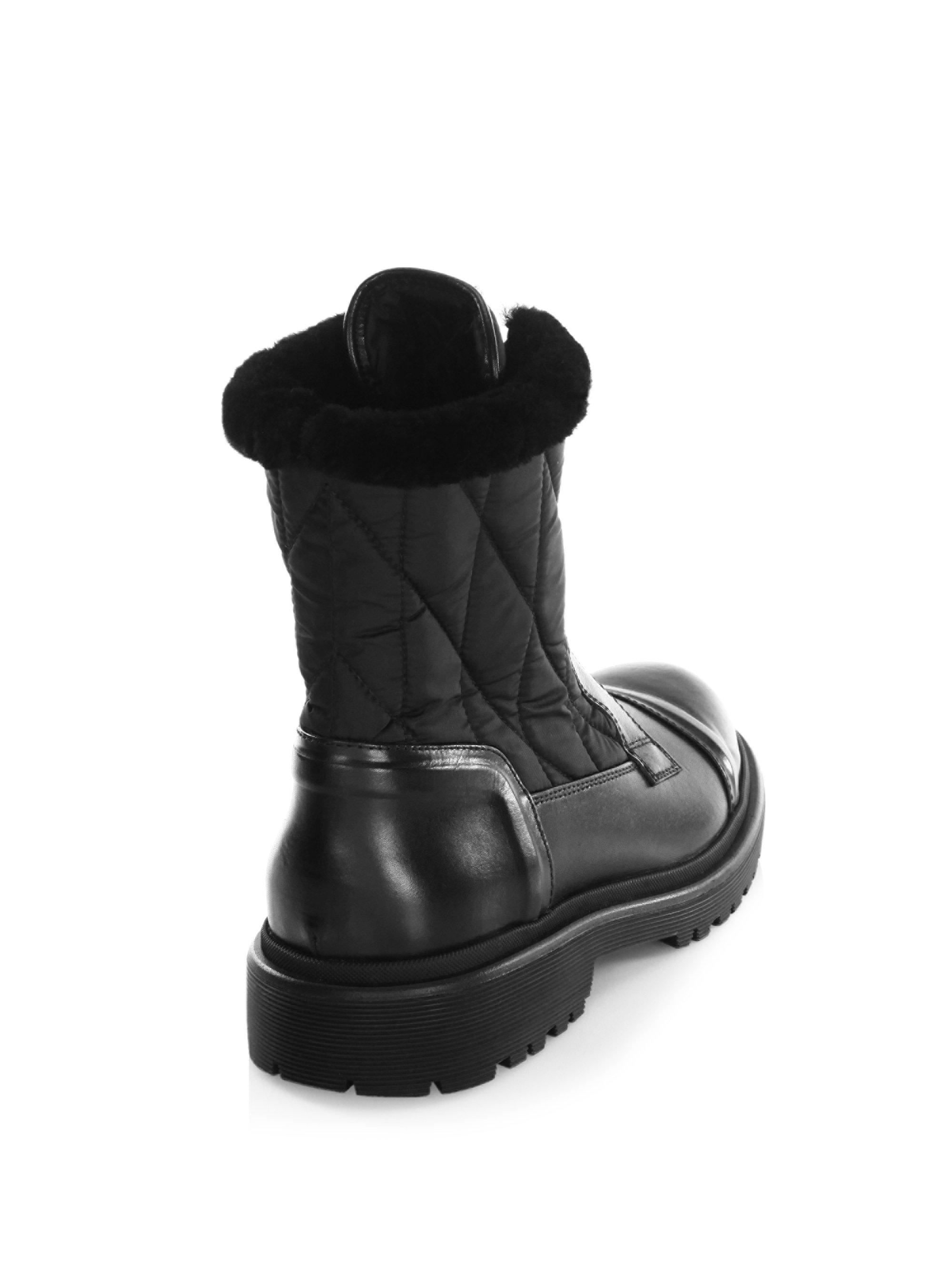 leather boots fur