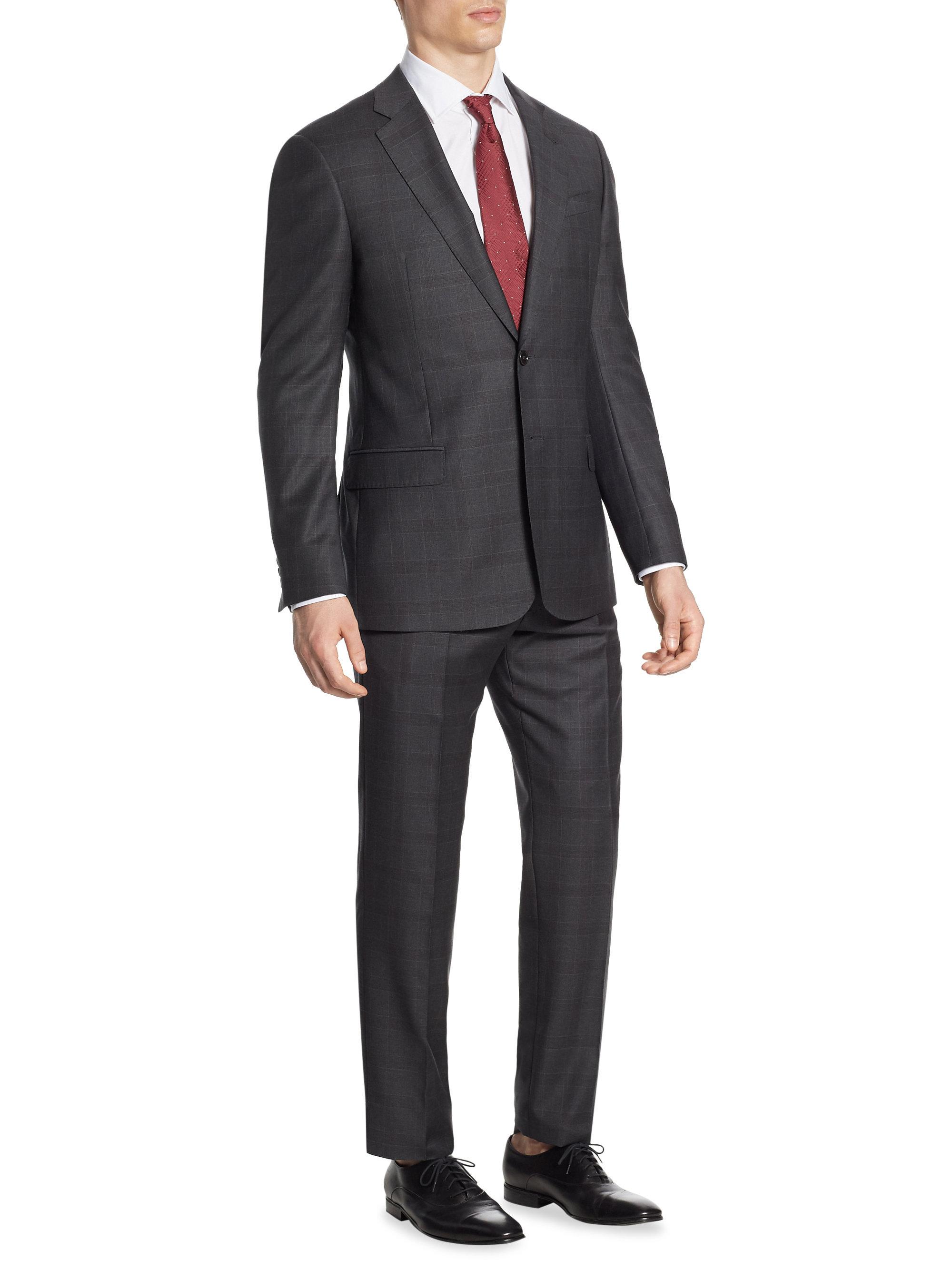 Lyst - Armani Windowpane G Line Suit in Gray for Men