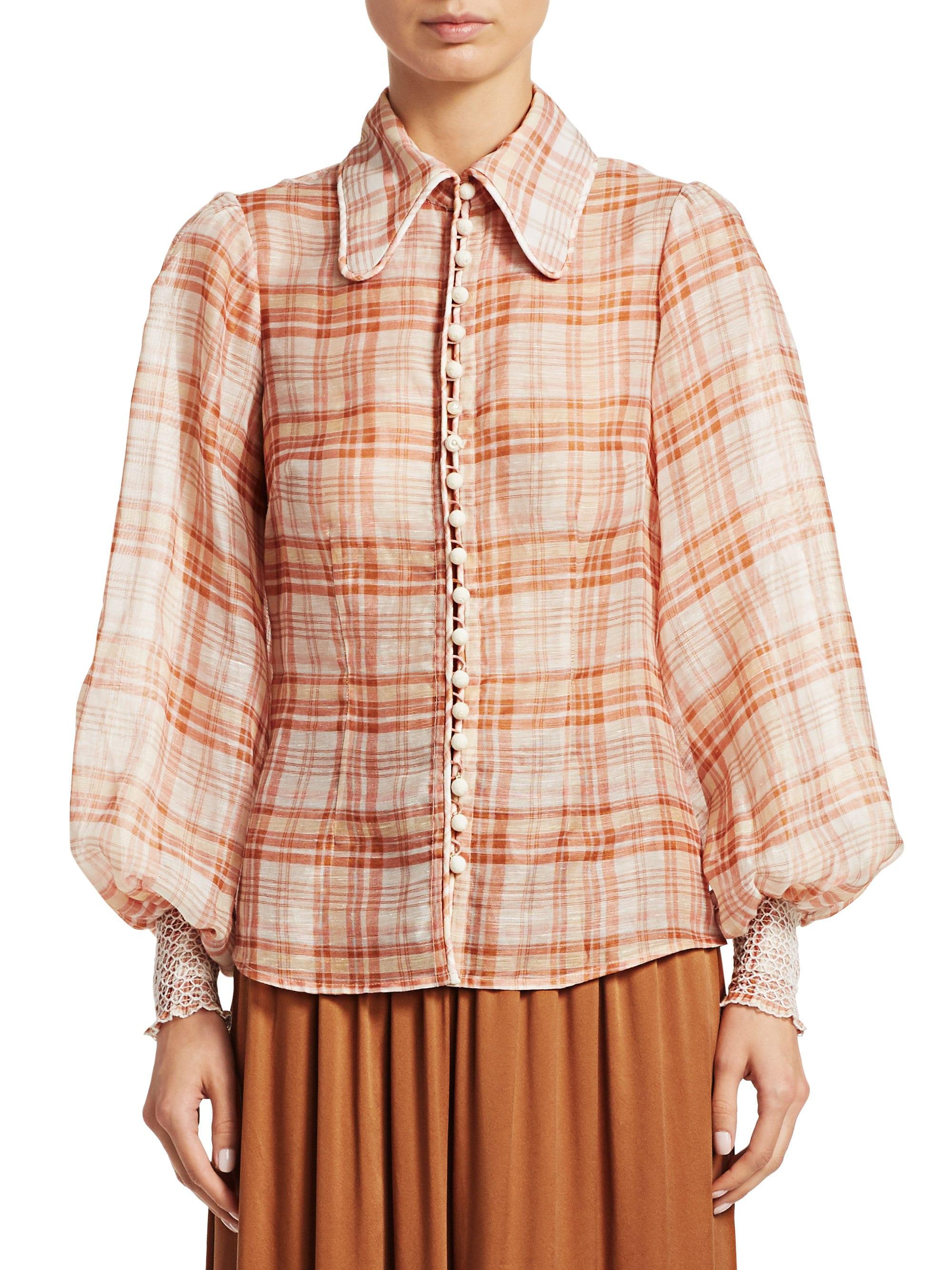 zimmermann luminous lantern sleeve blouse