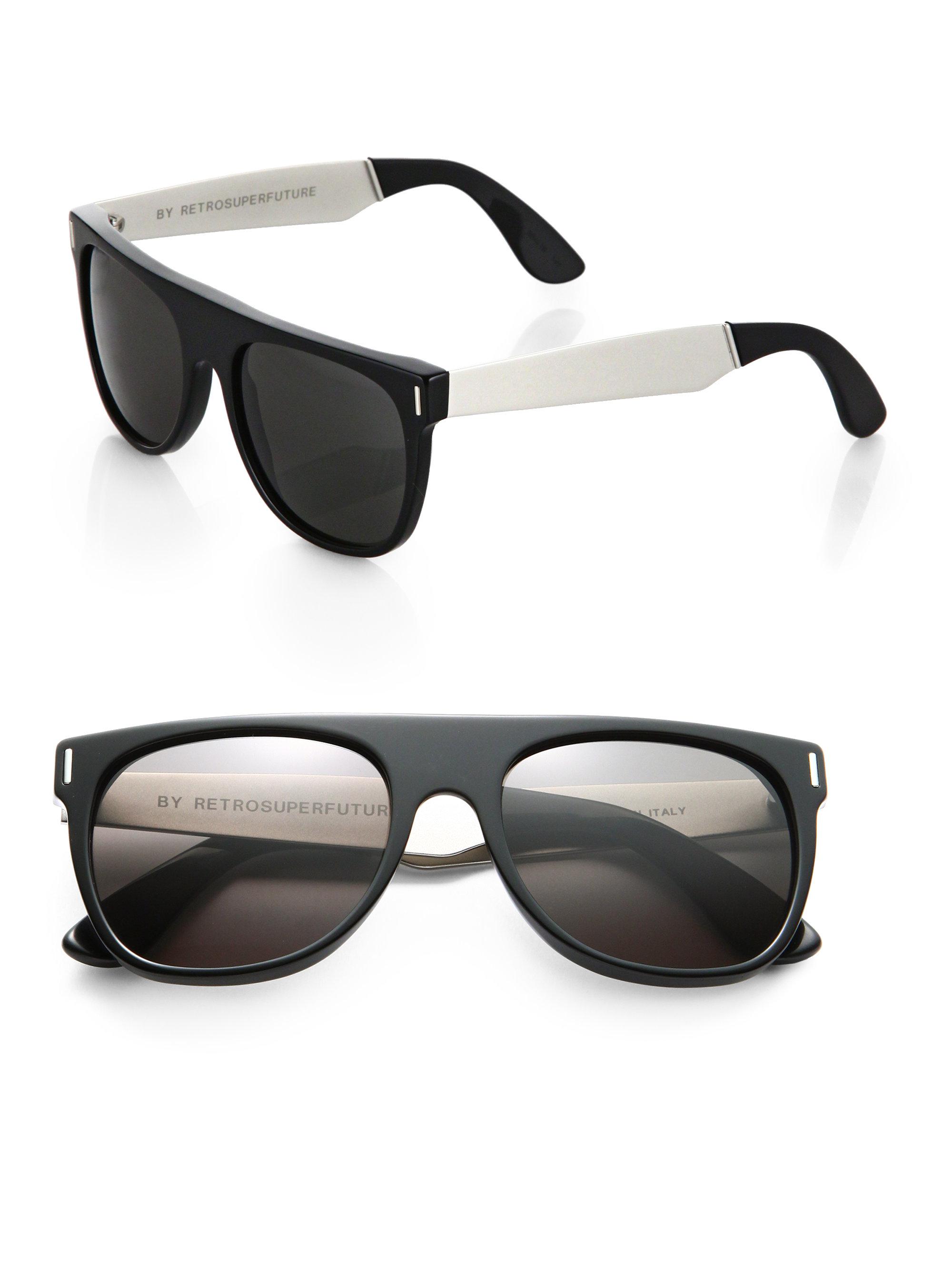 Lyst Retrosuperfuture W Flat Top Sunglasses In Black For Men