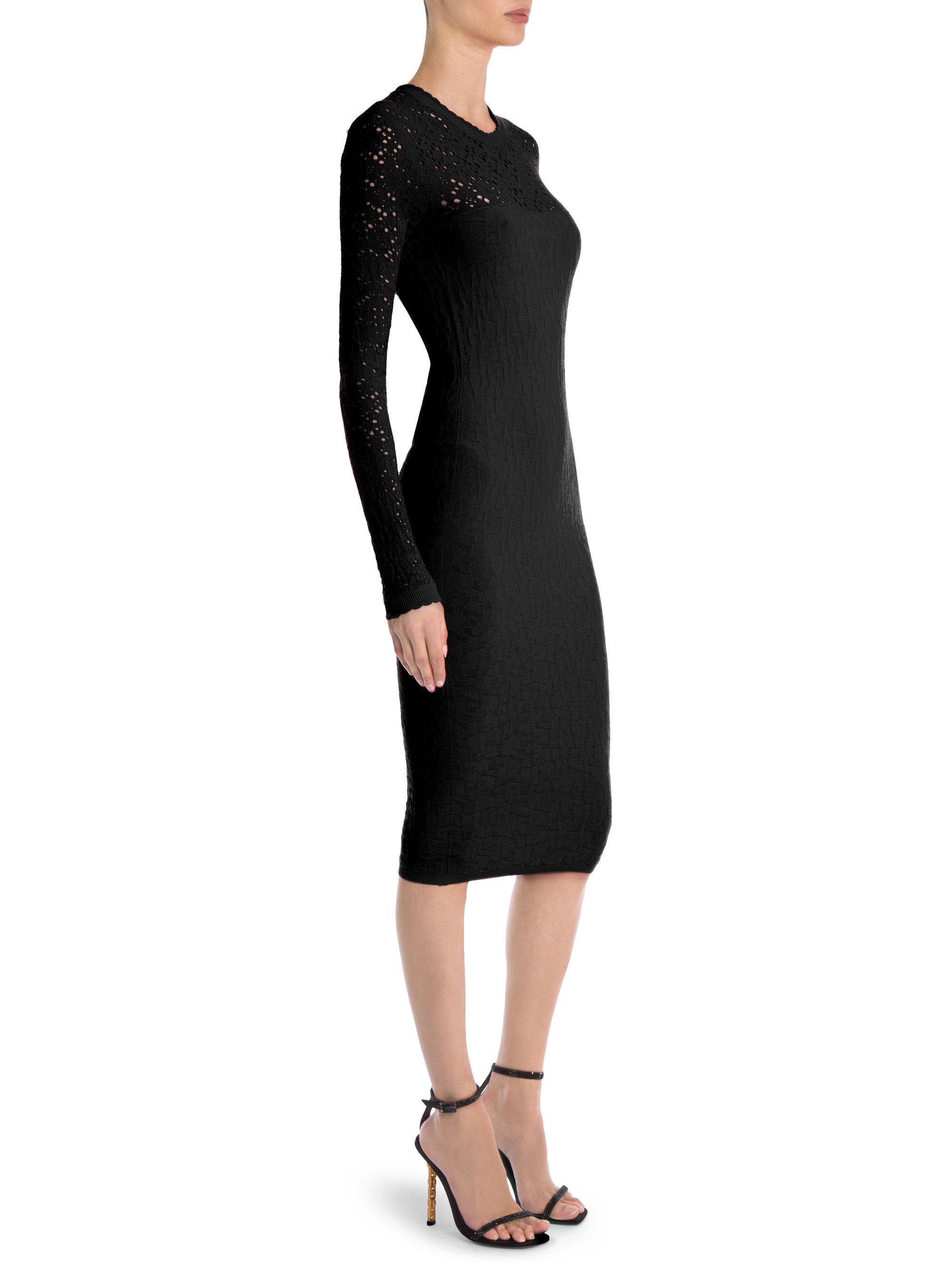 Lyst Versace Tattoo Knit Dress In Black Versace Women S Black Tattoo Knit Dress