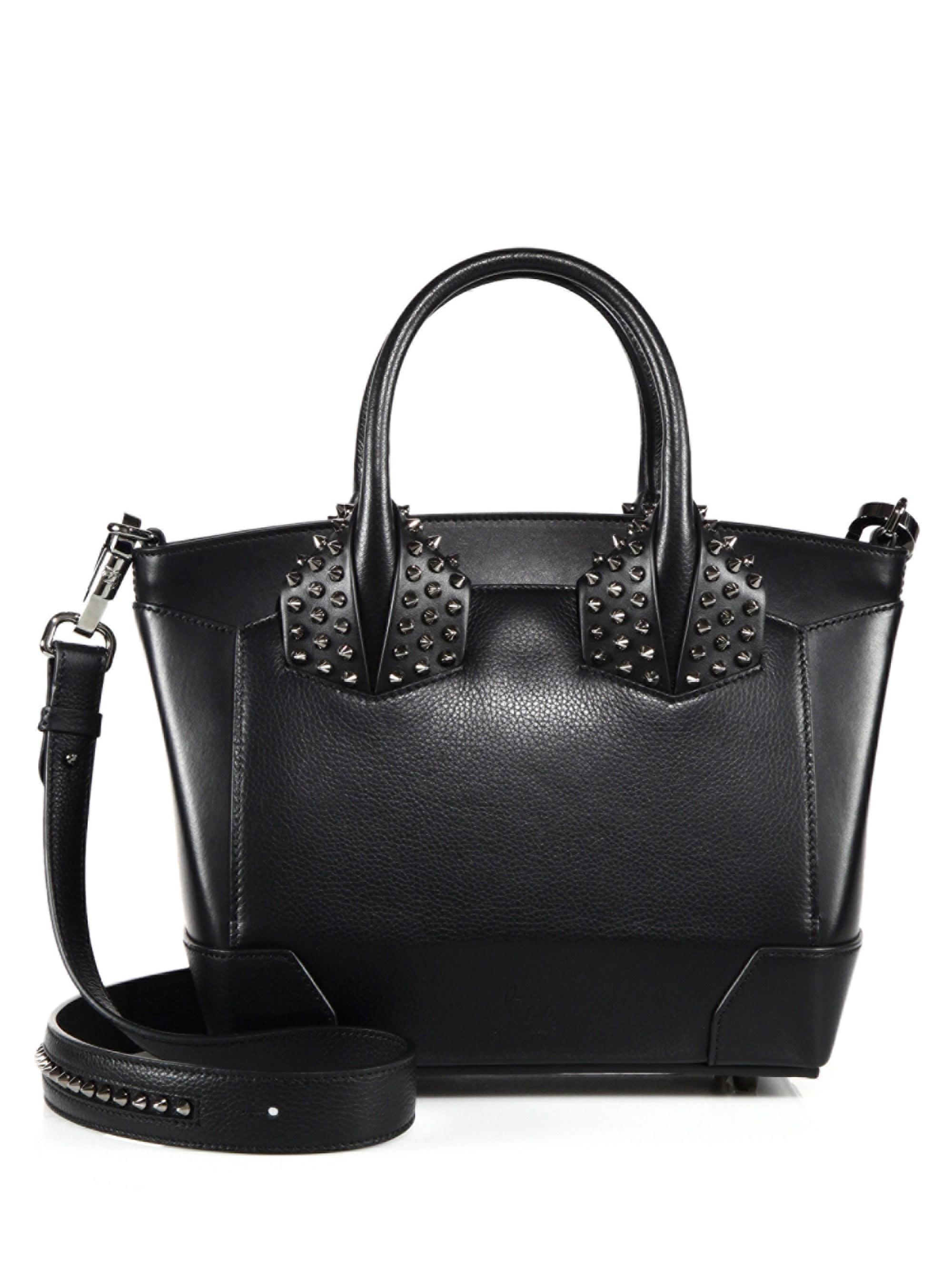 Lyst - Christian Louboutin Eloise Small Studded Leather Satchel in Black
