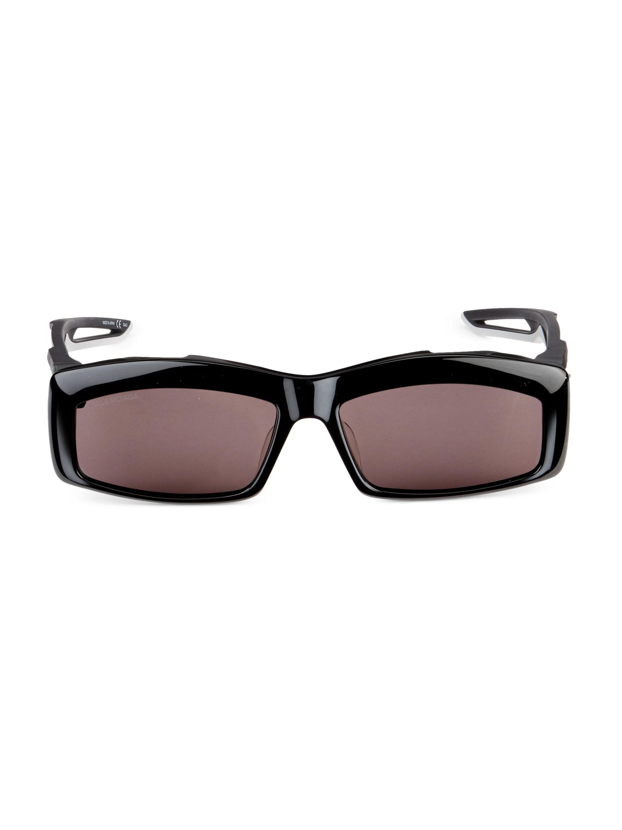 balenciaga black rectangle sunglasses