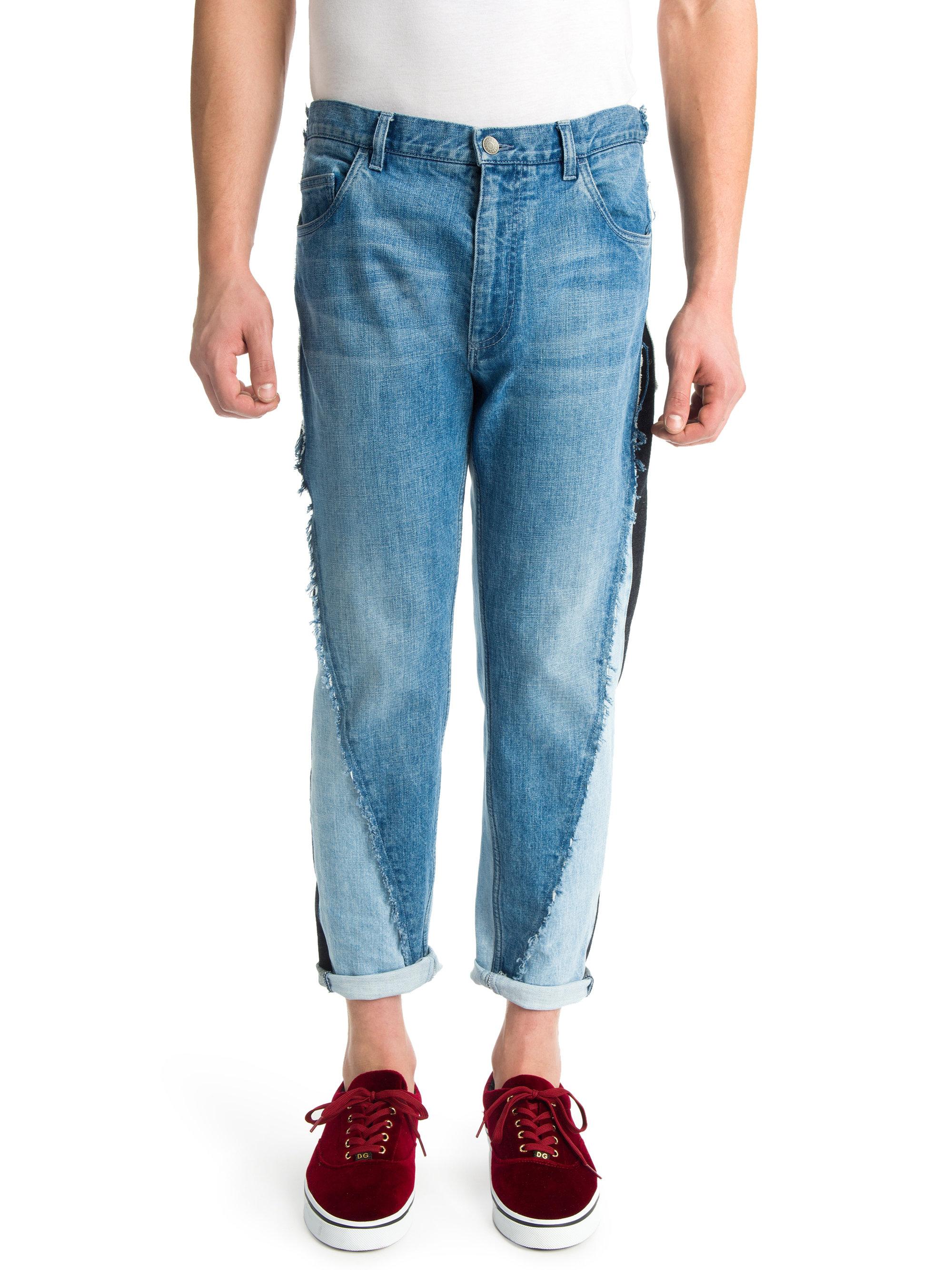 Lyst - Dolce & Gabbana Dual Tone Straight Denim Jeans in Blue for Men