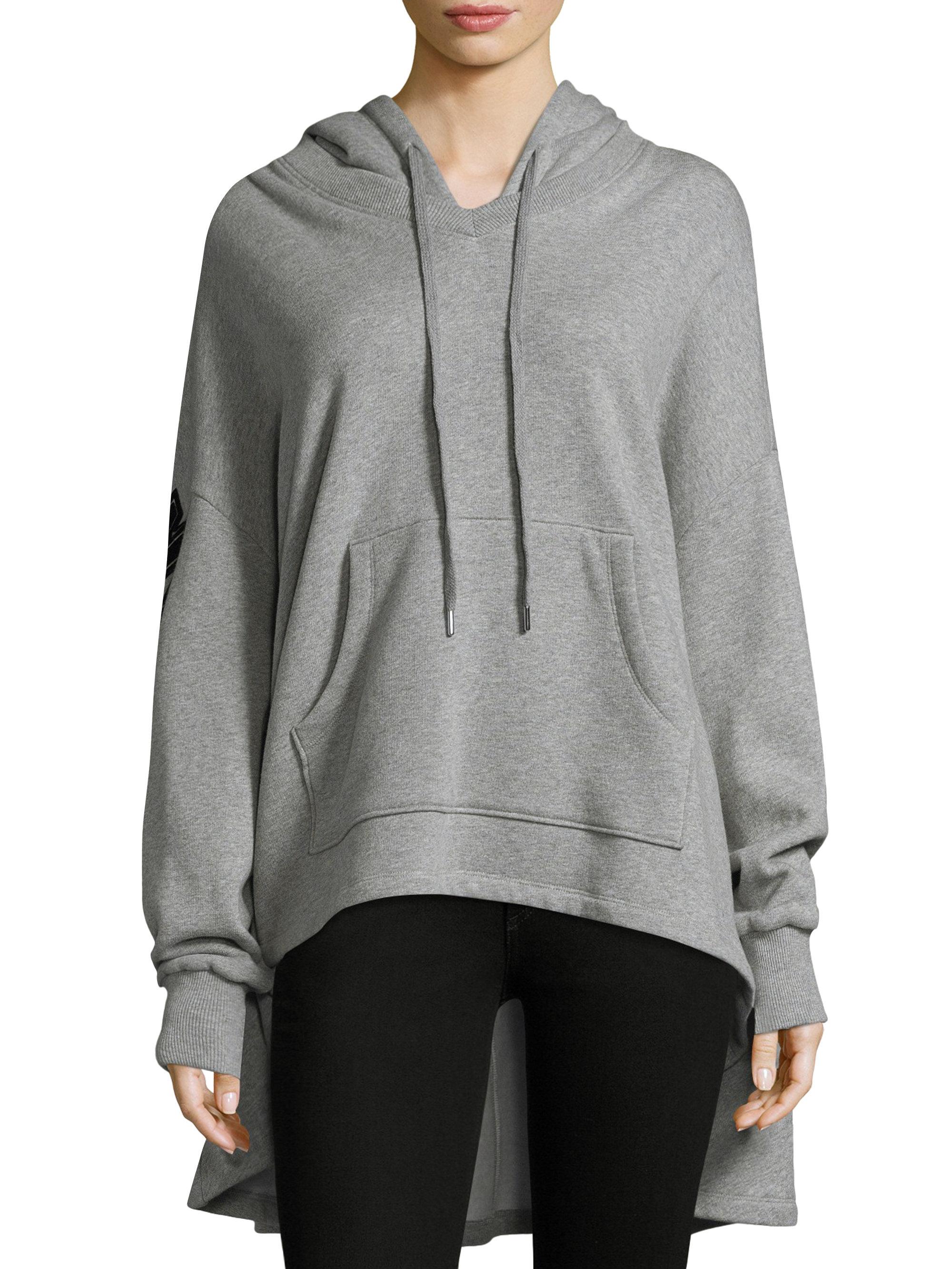 Lyst - Opening Ceremony Cotton Flocked Poncho Hoodie in Gray