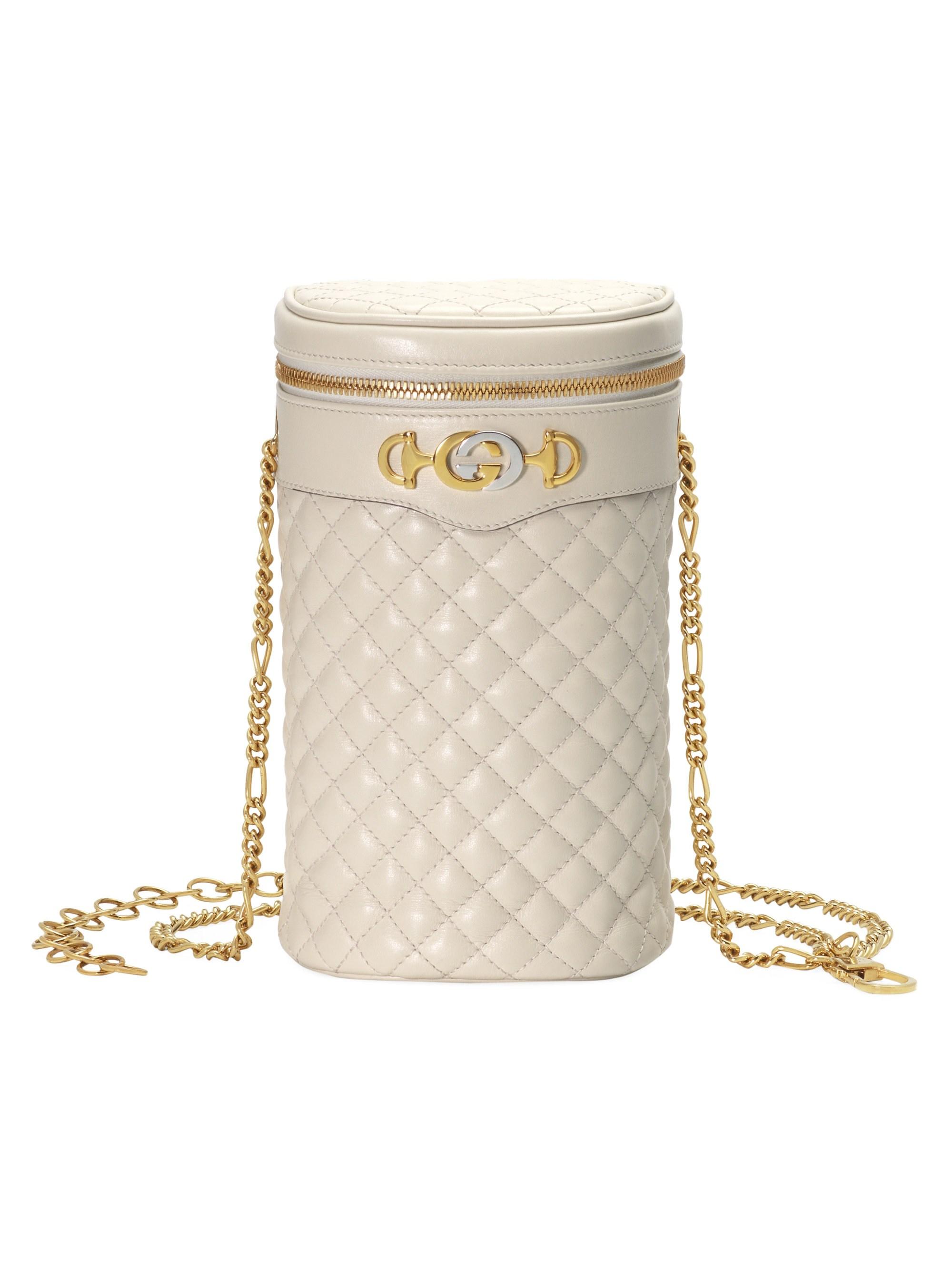 Gucci Trapuntta Leather Cylindrical Chain Belt Bag - Lyst