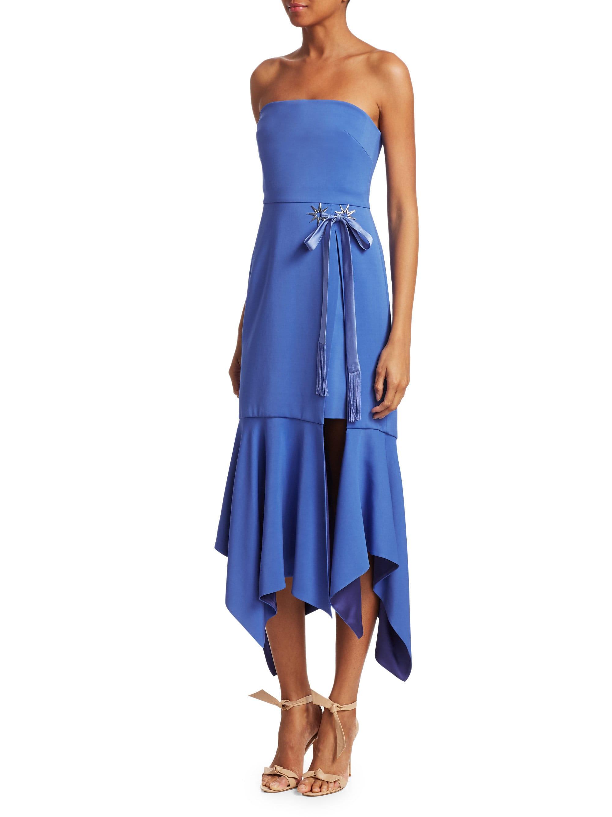 Jonathan Simkhai Star Embellished Crepe Bandeau Dress in Blue - Lyst