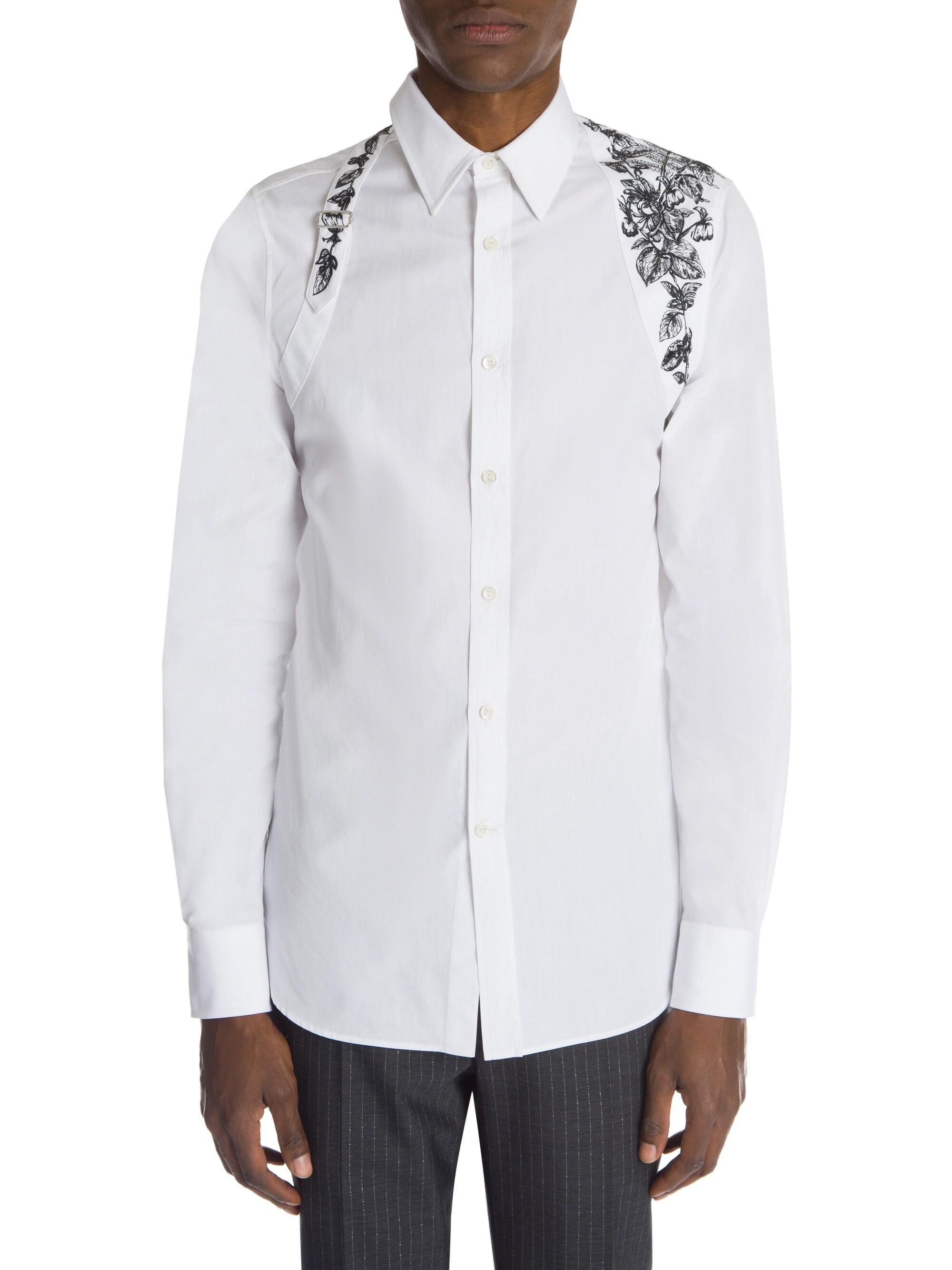 Alexander McQueen Embroidered Harness Shirt in White for Men Lyst