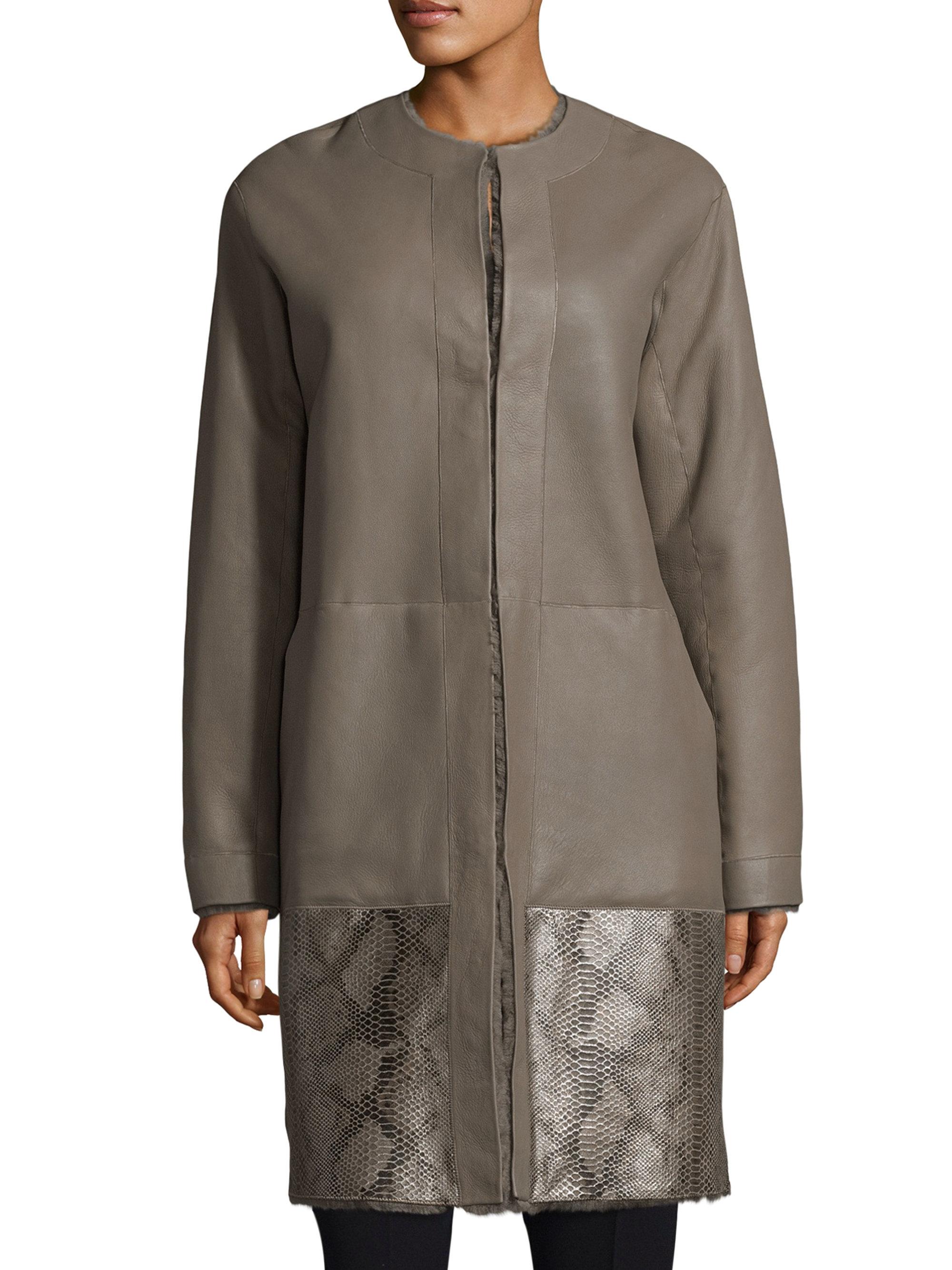 Lyst Elie Tahari Shearling Reversible Jordy Coat 2052