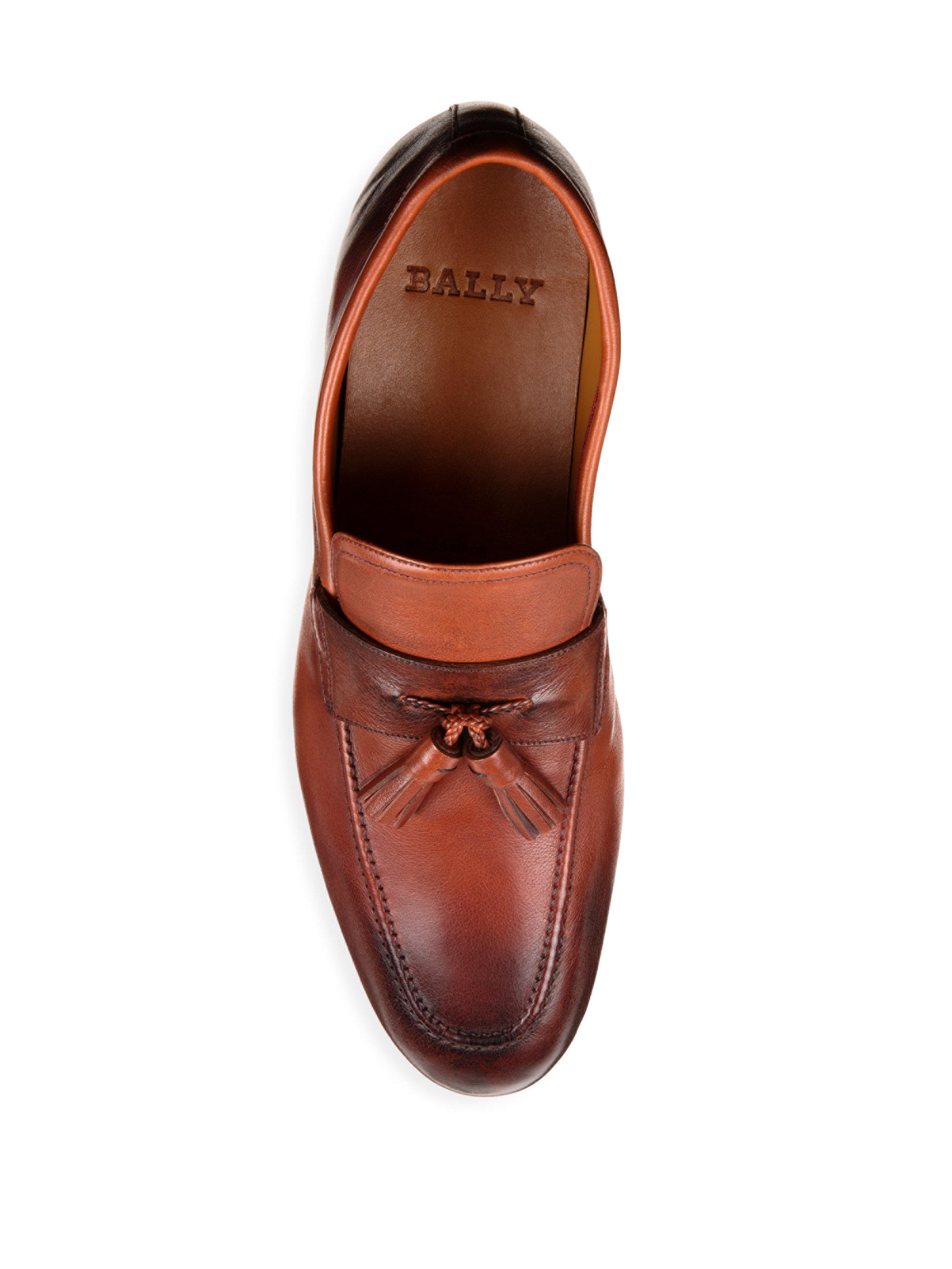 Lyst Bally Pluthon Tassel Reverse Goodyear Leather Loafers in Brown