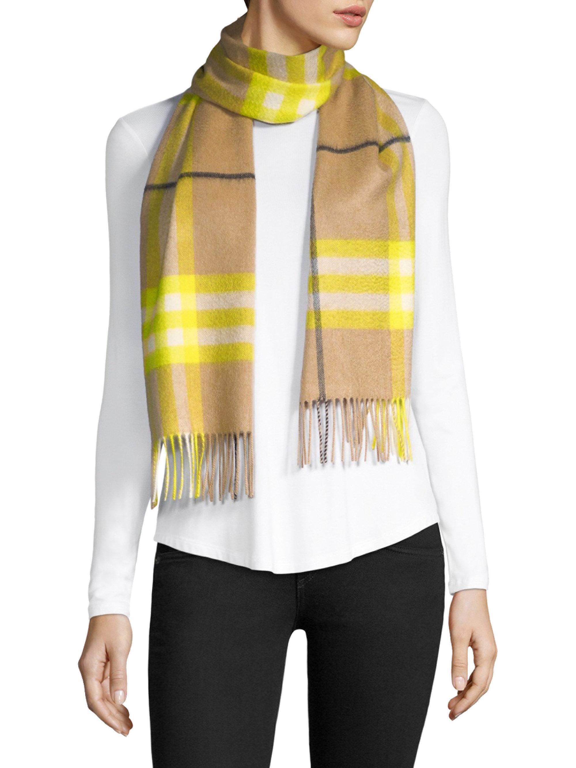 yellow burberry scarf
