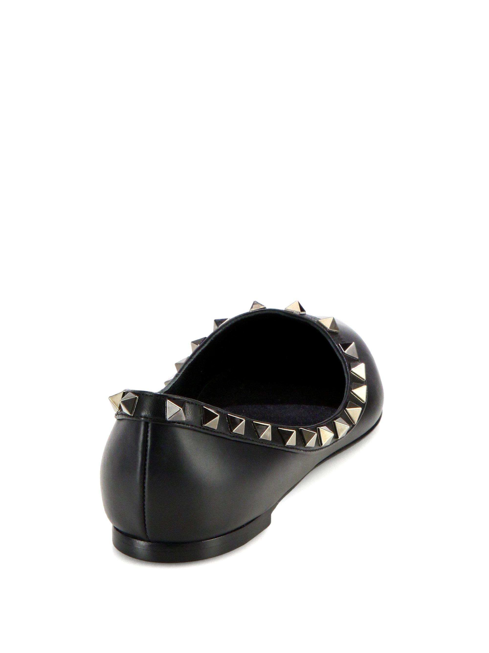 valentino rockstud noir flat