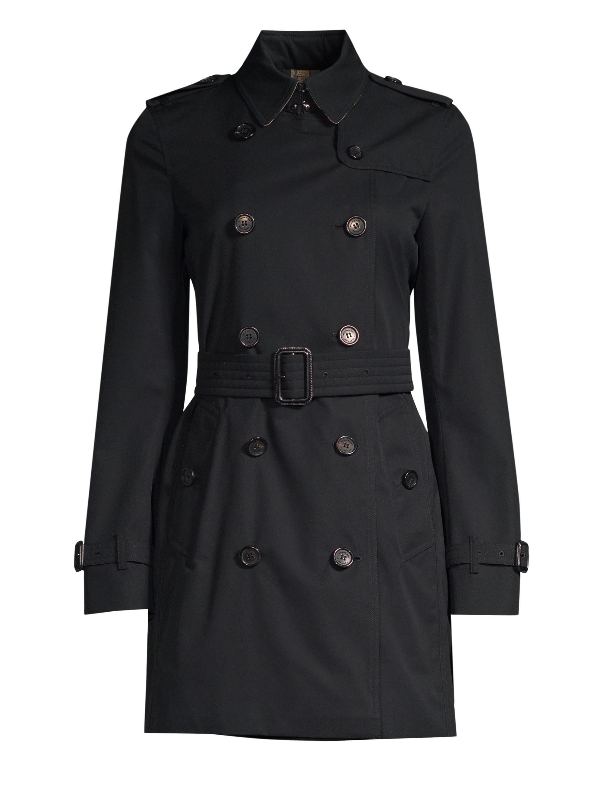 Lyst - Burberry Kensington Mid-length Heritage Trench Coat in Black