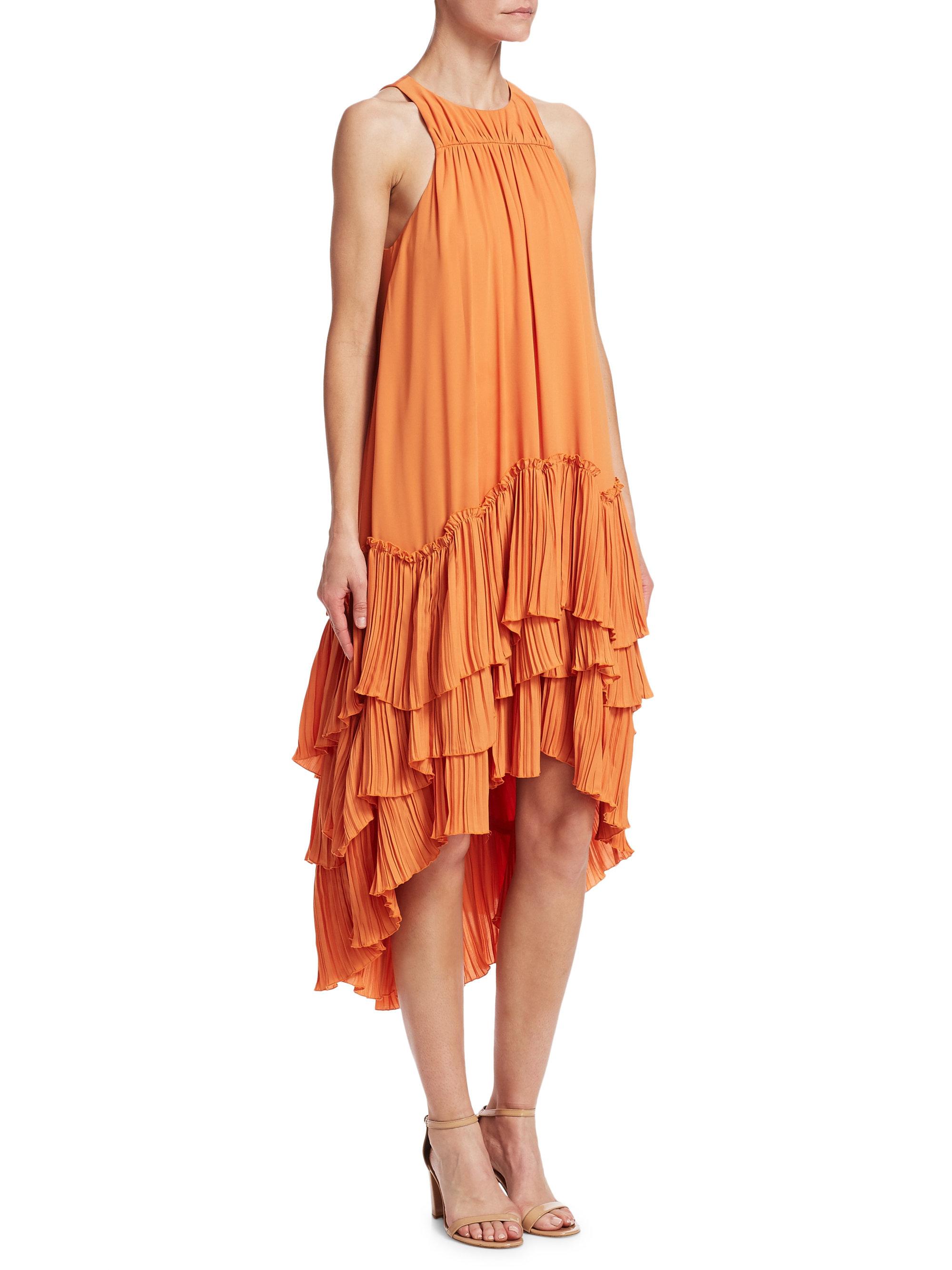 halston heritage orange dress