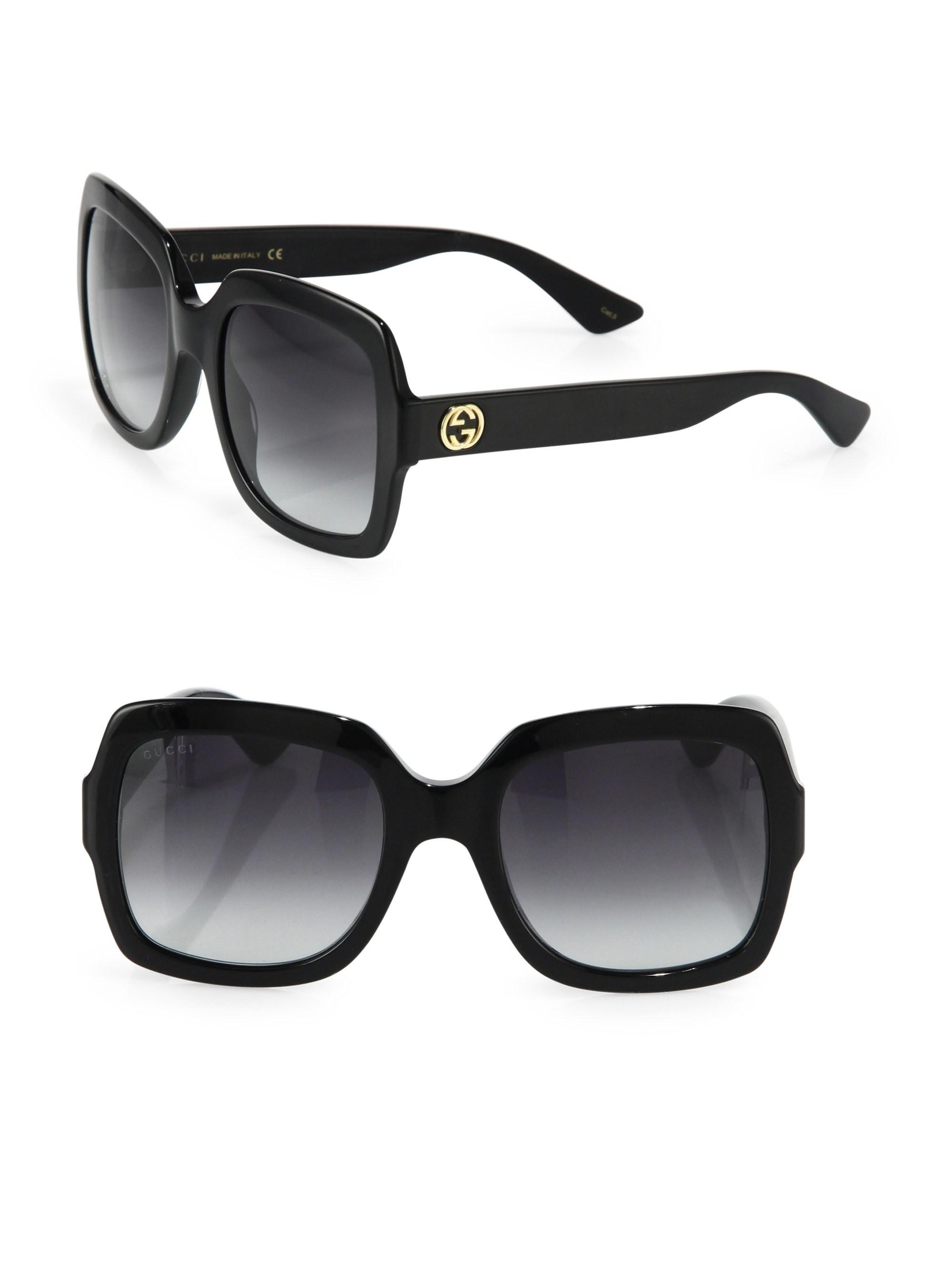 Lyst - Gucci 54mm Oversized Square Sunglasses in Black