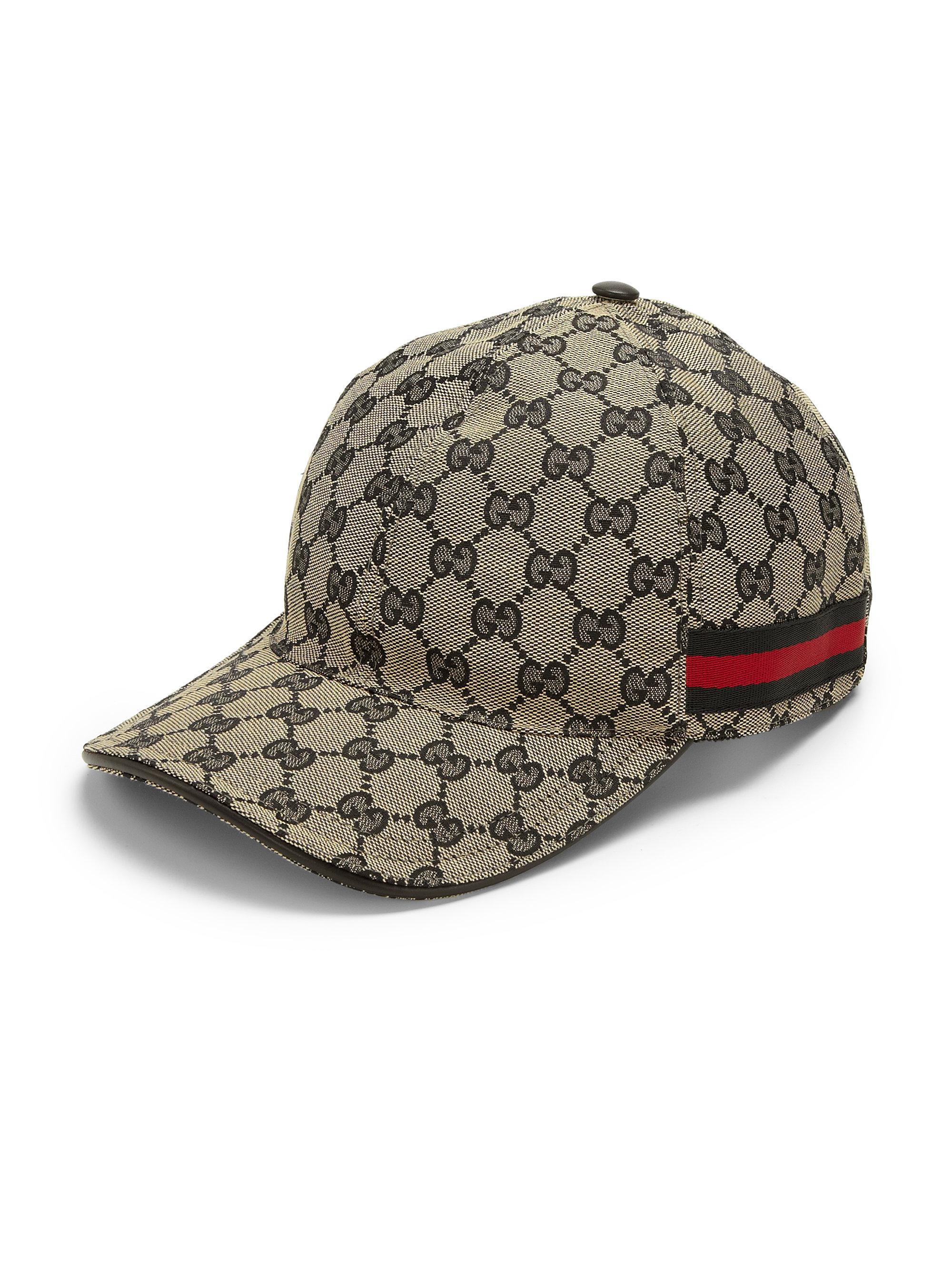 Lyst Gucci  Canvas Baseball Hat  in Brown for Men