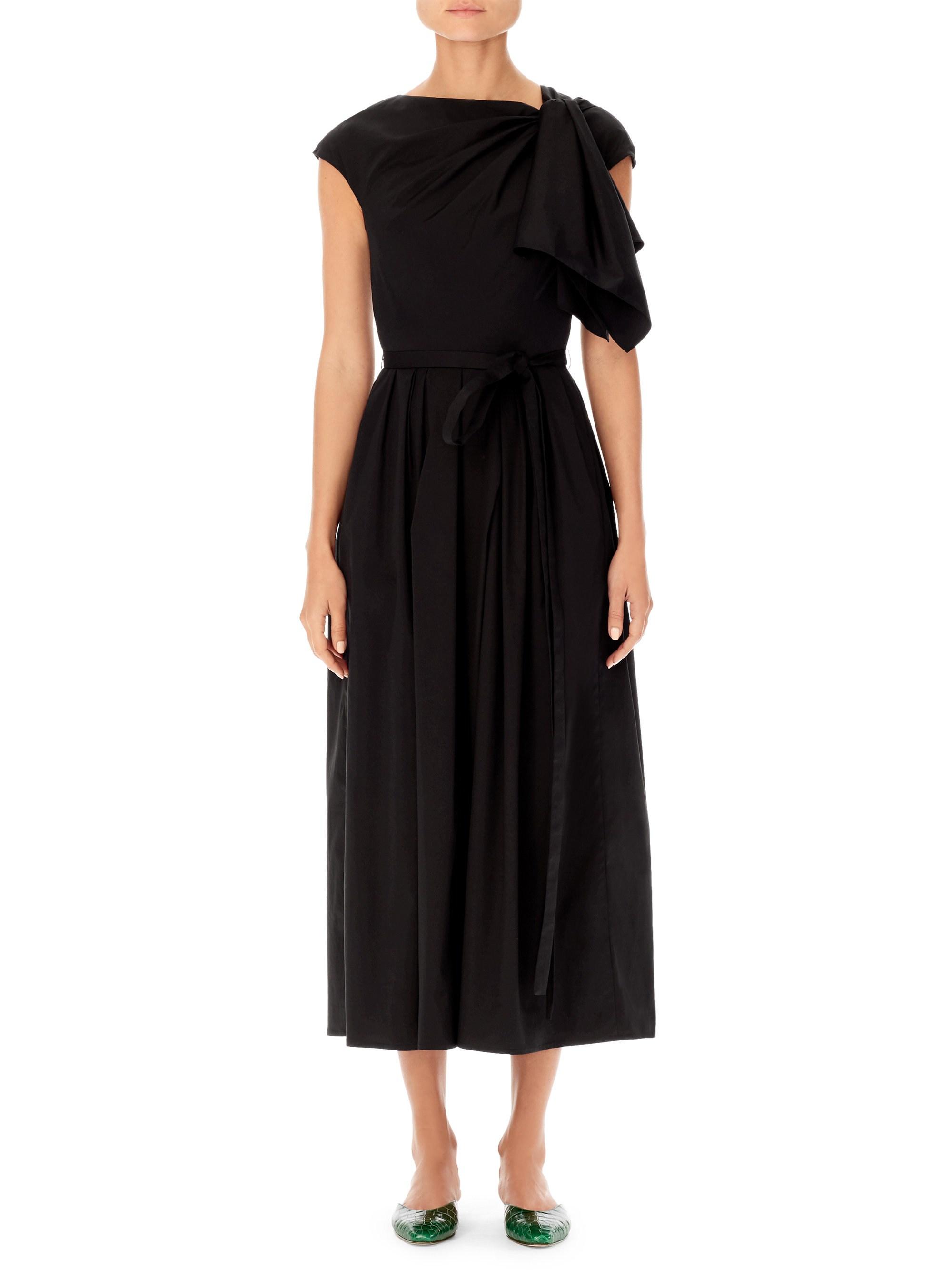 Lyst - Carolina Herrera Women's Draped Bow Midi Dress - Black - Size 6 ...