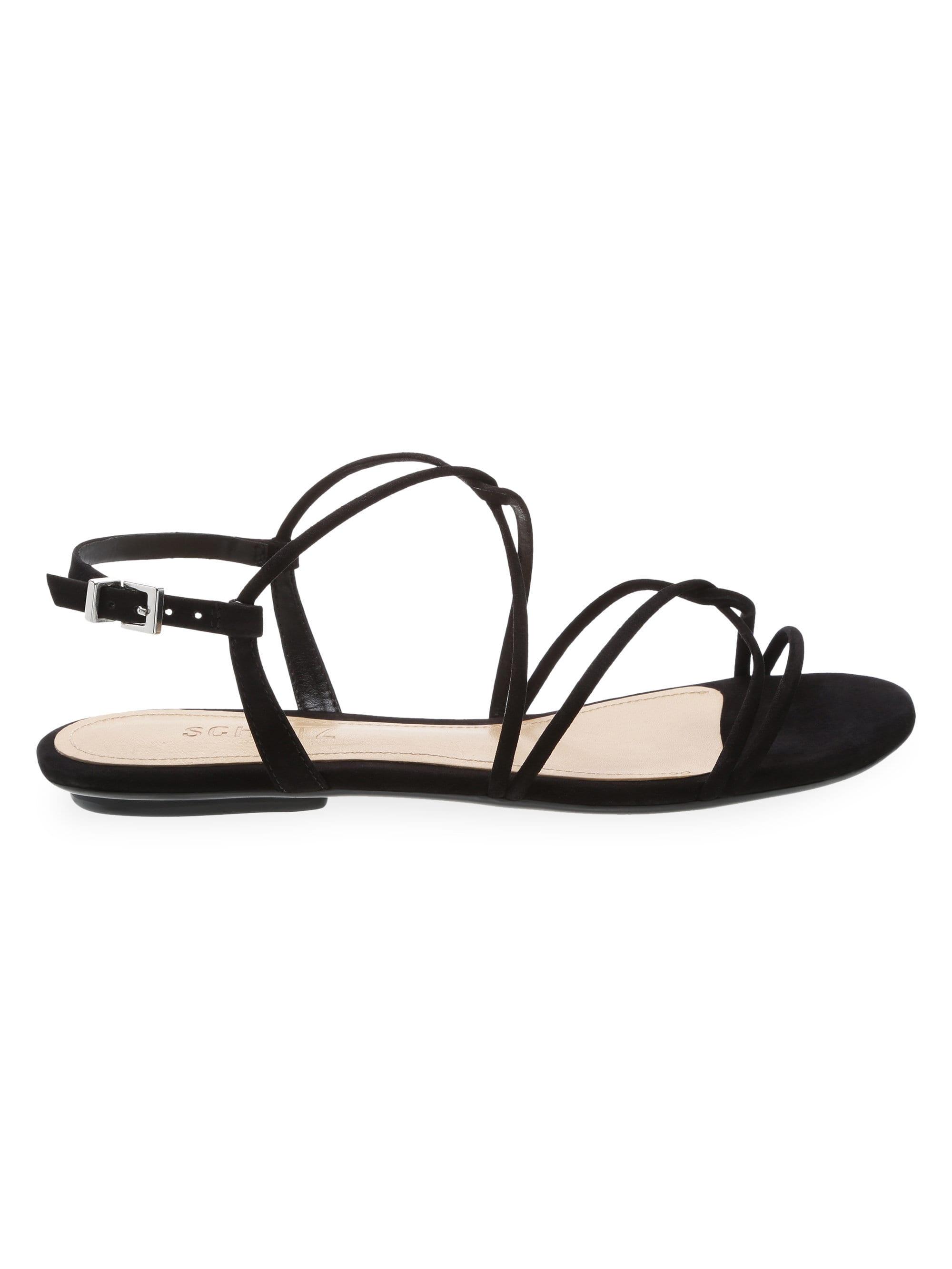 schutz black flat sandals