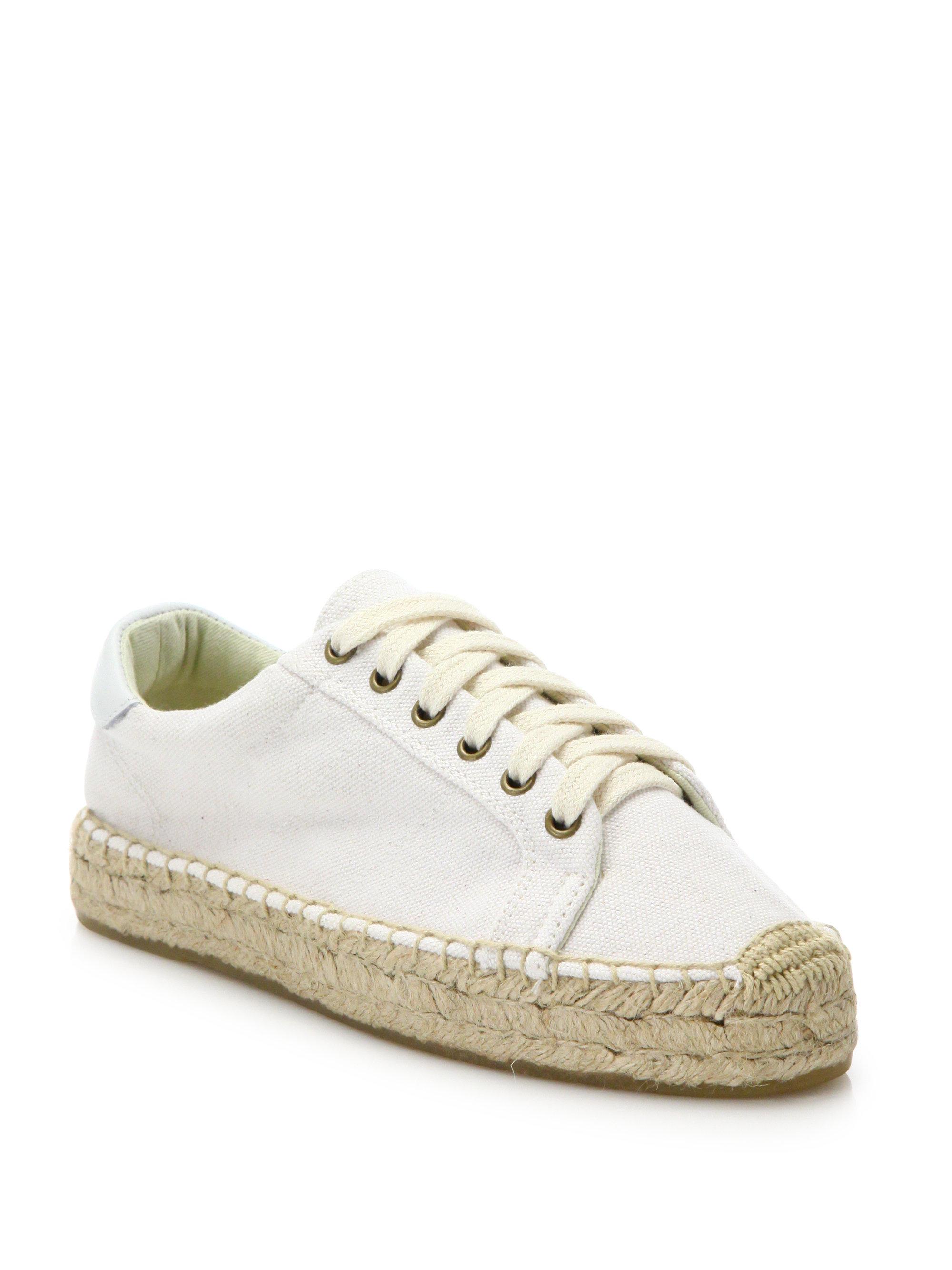 Soludos Canvas Espadrille Platform Sneakers in White | Lyst