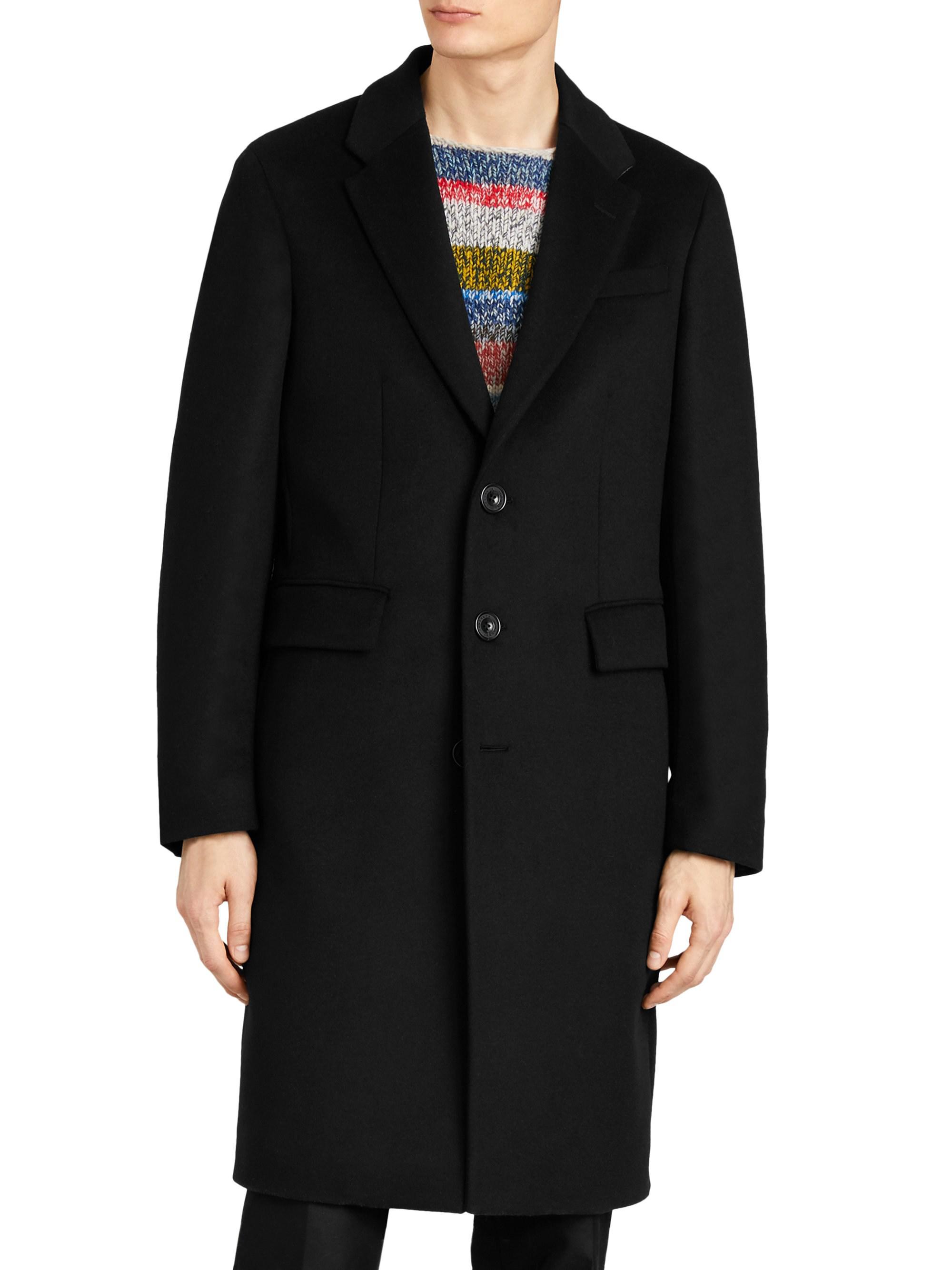 Burberry Halesowen Black Single-breasted Wool & Cashmere Overcoat for ...