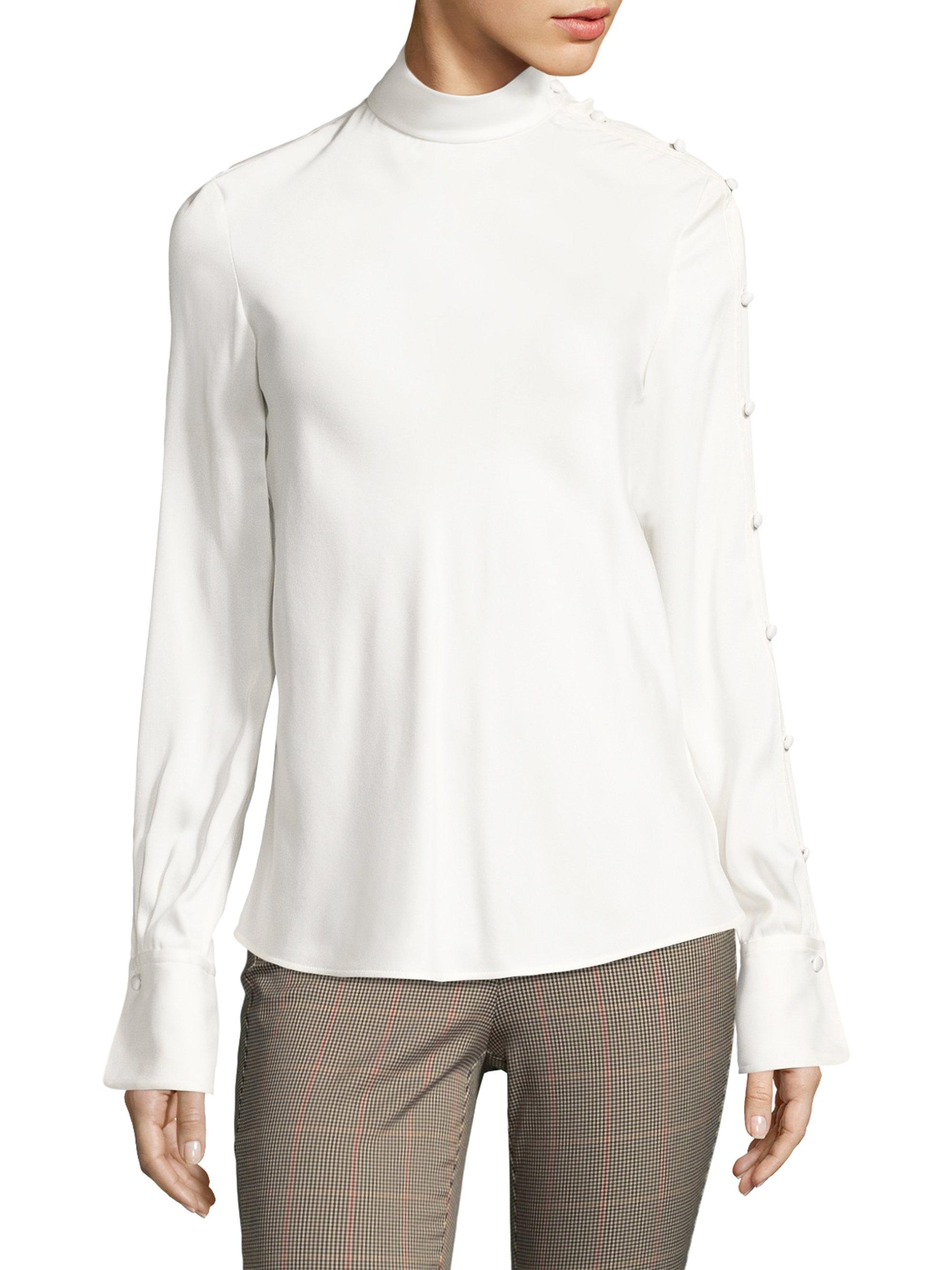 Lyst - Rag & Bone Bretton Side Button Blouse in White