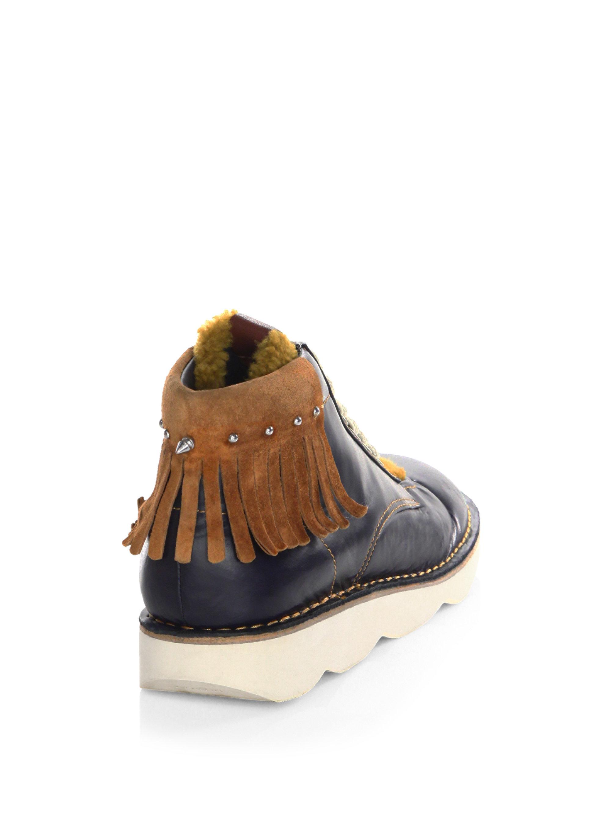 Lyst Coach 1941 Shearling Derby Boots in Blue for Men