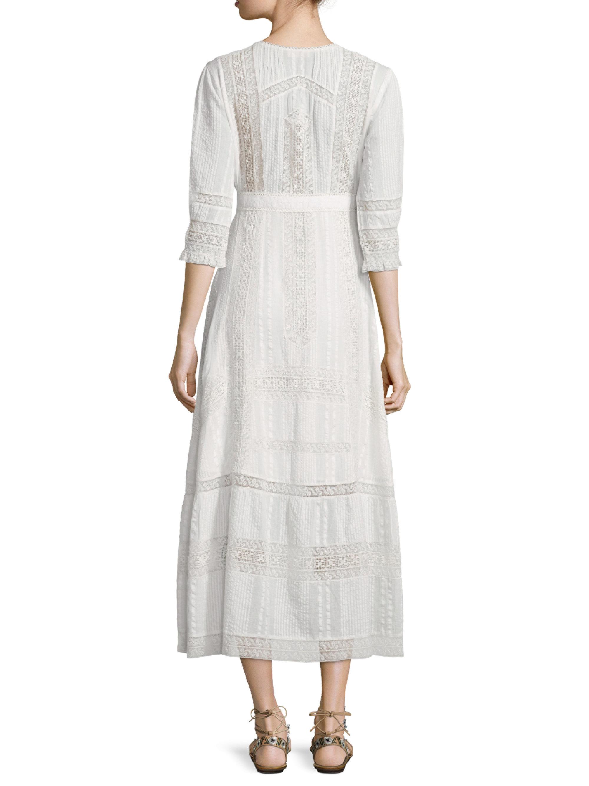 LoveShackFancy Desert Victorian Maxi Dress in White - Lyst
