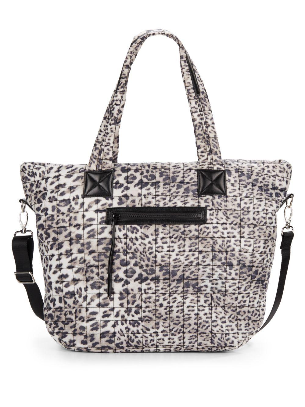 Lyst - Saks Fifth Avenue Leopard-print Quilted Nylon Tote