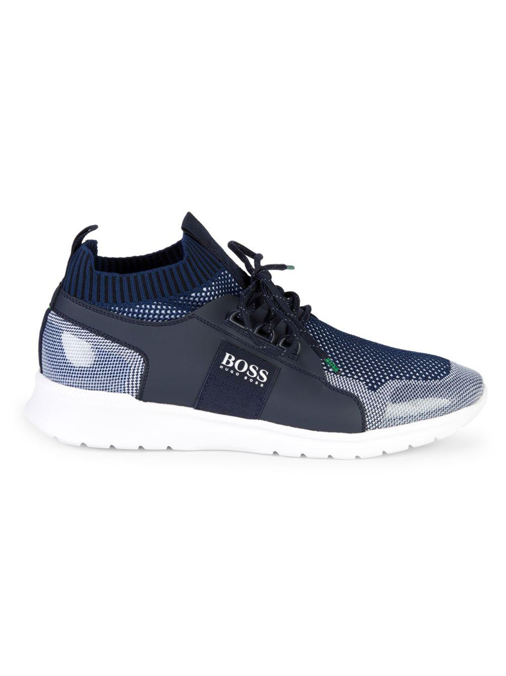 BOSS Extreme Knit Sneakers in Blue for Men - Lyst