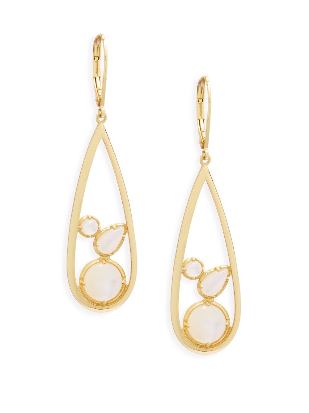 Saks Fifth Avenue Faux Pearl Drop Earrings In Metallic Lyst Saks Fifth Avenue