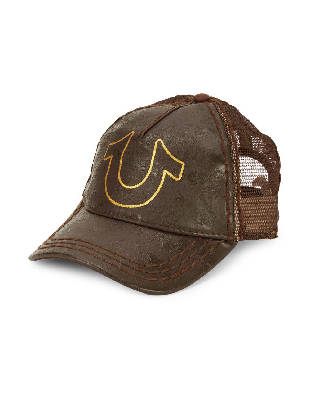 Lyst True Religion Mesh Back Logo Detailed Hat in Brown for Men