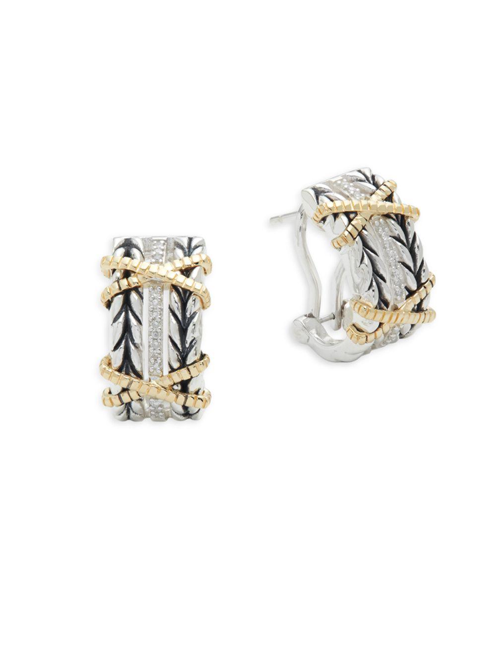 Lyst Effy 18k Yellow Gold Diamond Crisscross Earrings In Effy Women S Metallic 18k Yellow Gold Diamond Crisscross Earrings