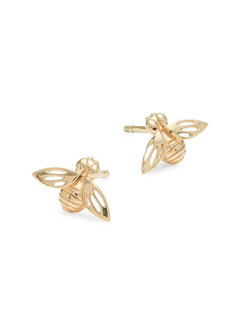 Saks Fifth Avenue 14k Gold Bumble Bee Stud Earrings in Metallic - Lyst