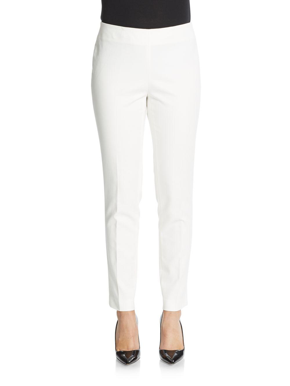 Lyst - Vince Camuto Side-zip Stretch-cotton Pants in White