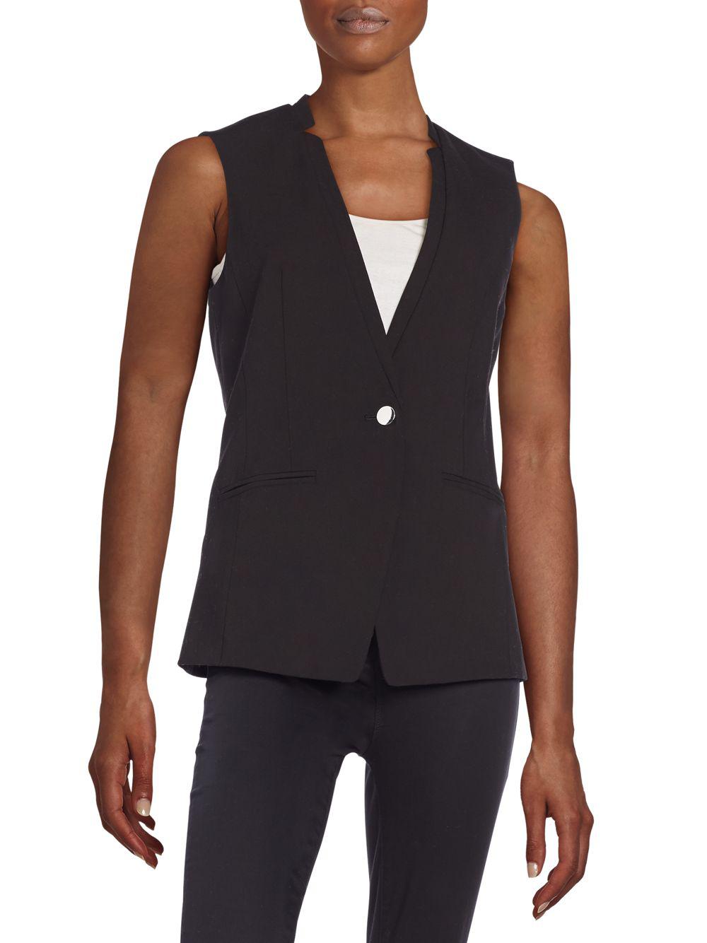 Lyst - Calvin Klein Lux One Button Vest in Black