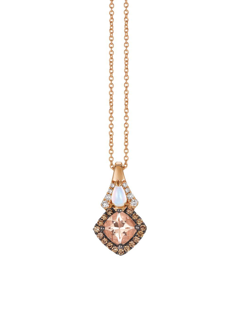 Lyst Le Vian 14k Strawberry Gold Vanilla Diamonds Chocolate Le Vian Women S Metallic 14k Strawberry Gold Vanilla Diamonds Chocolate Neopolitan Opal Pendant Necklace