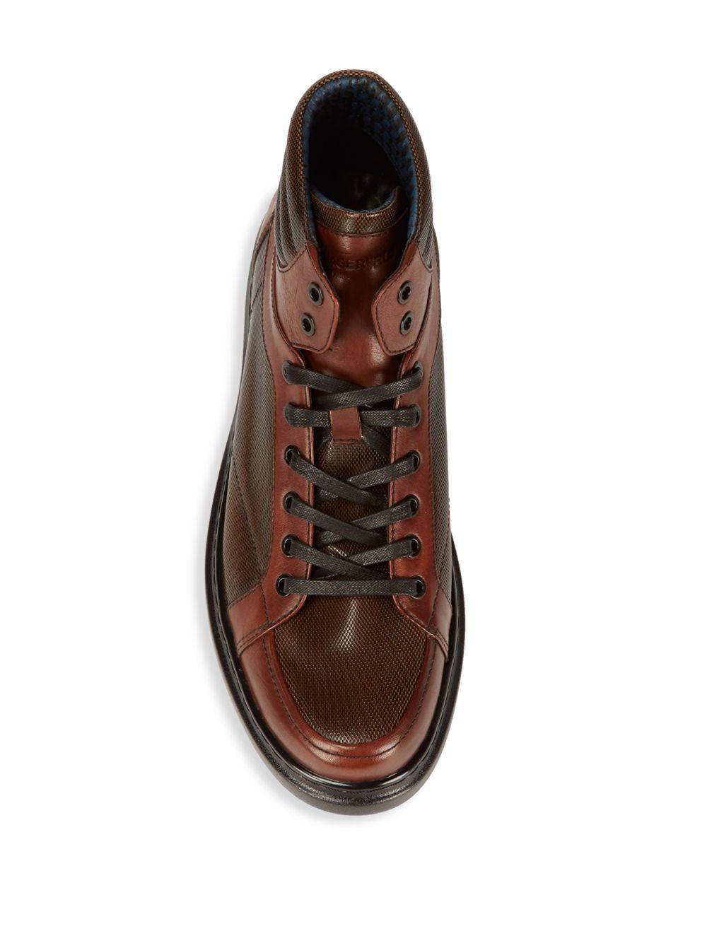 Karl Lagerfeld High Top Leather Boots in Cognac (Brown) for Men Lyst